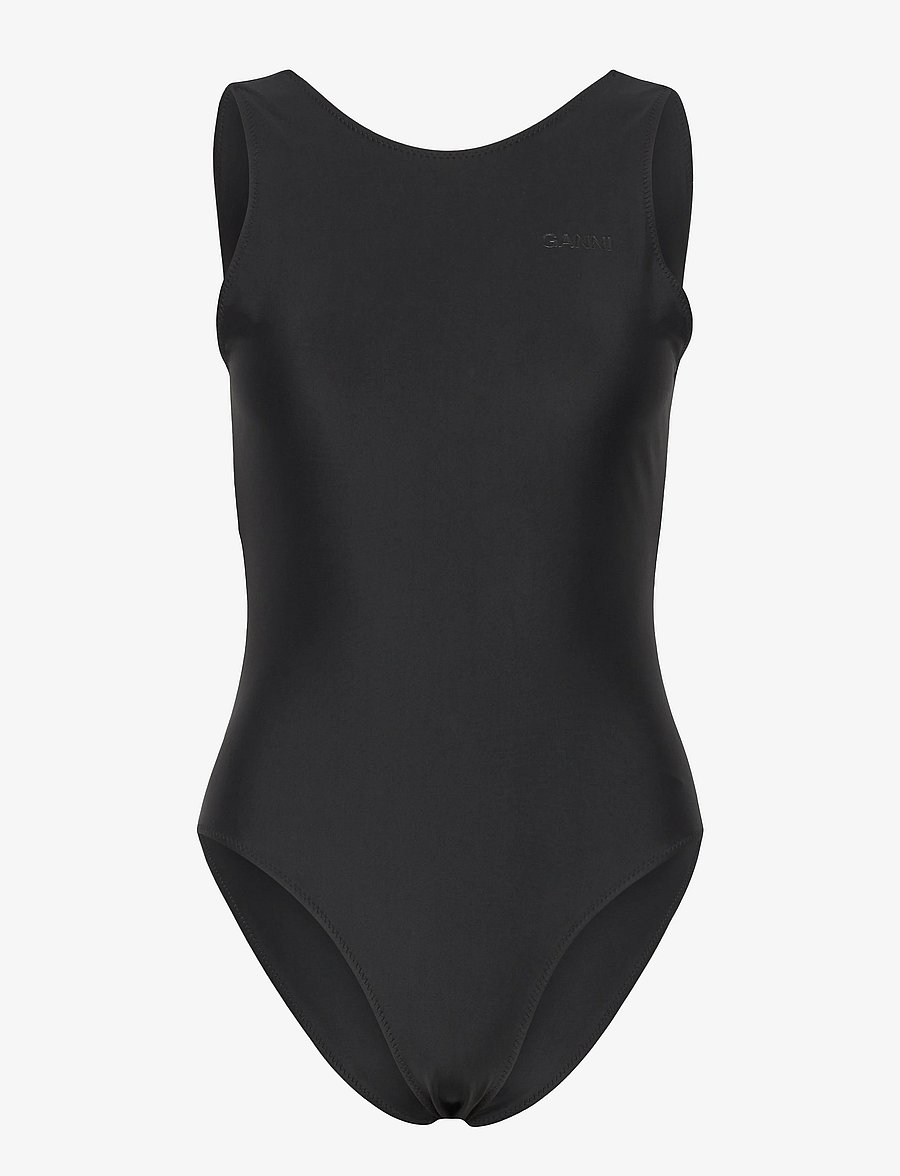 GANNI - Recycled Core Solid Sporty Swimsuit - badeanzüge - black - 0