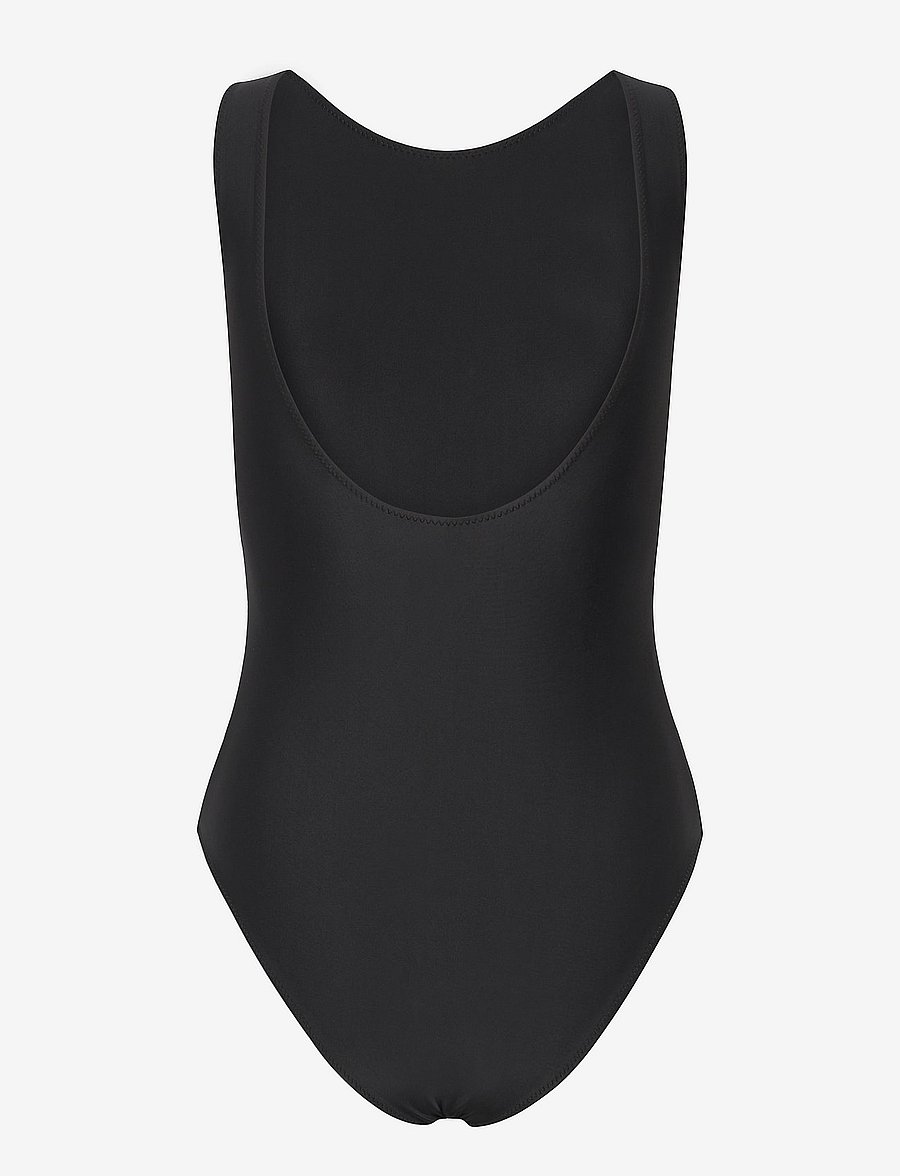 GANNI - Recycled Core Solid Sporty Swimsuit - maudymosi kostiumėliai - black - 1