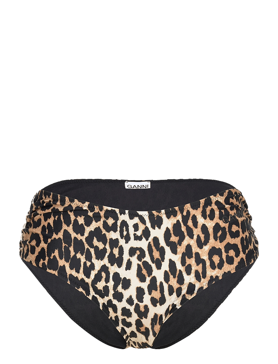GANNI - Recycled Core Printed Midrise Bikini Briefs - bikinibriefs - leopard - 0