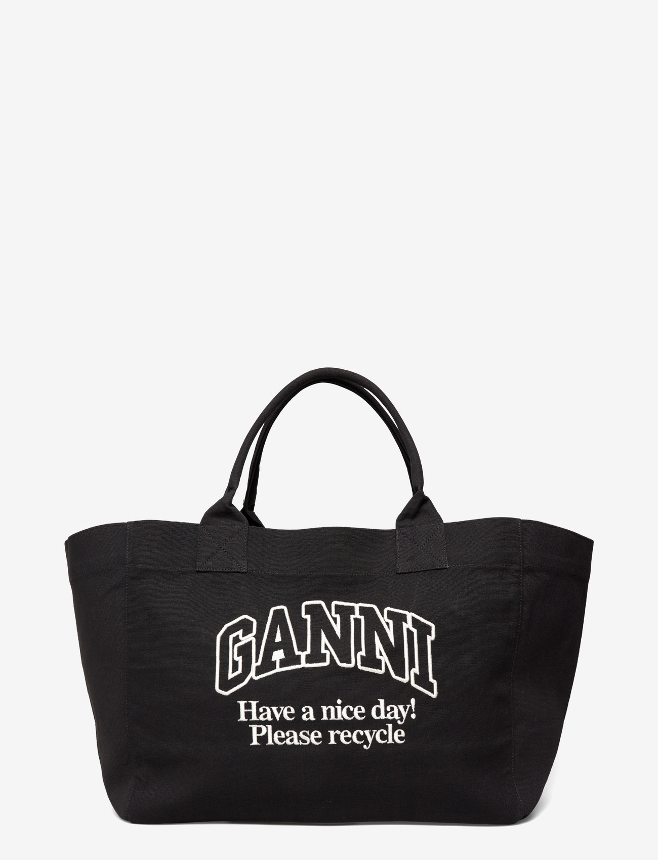 GANNI - XXL Canvas Toe Bag - tote bags - phantom - 0