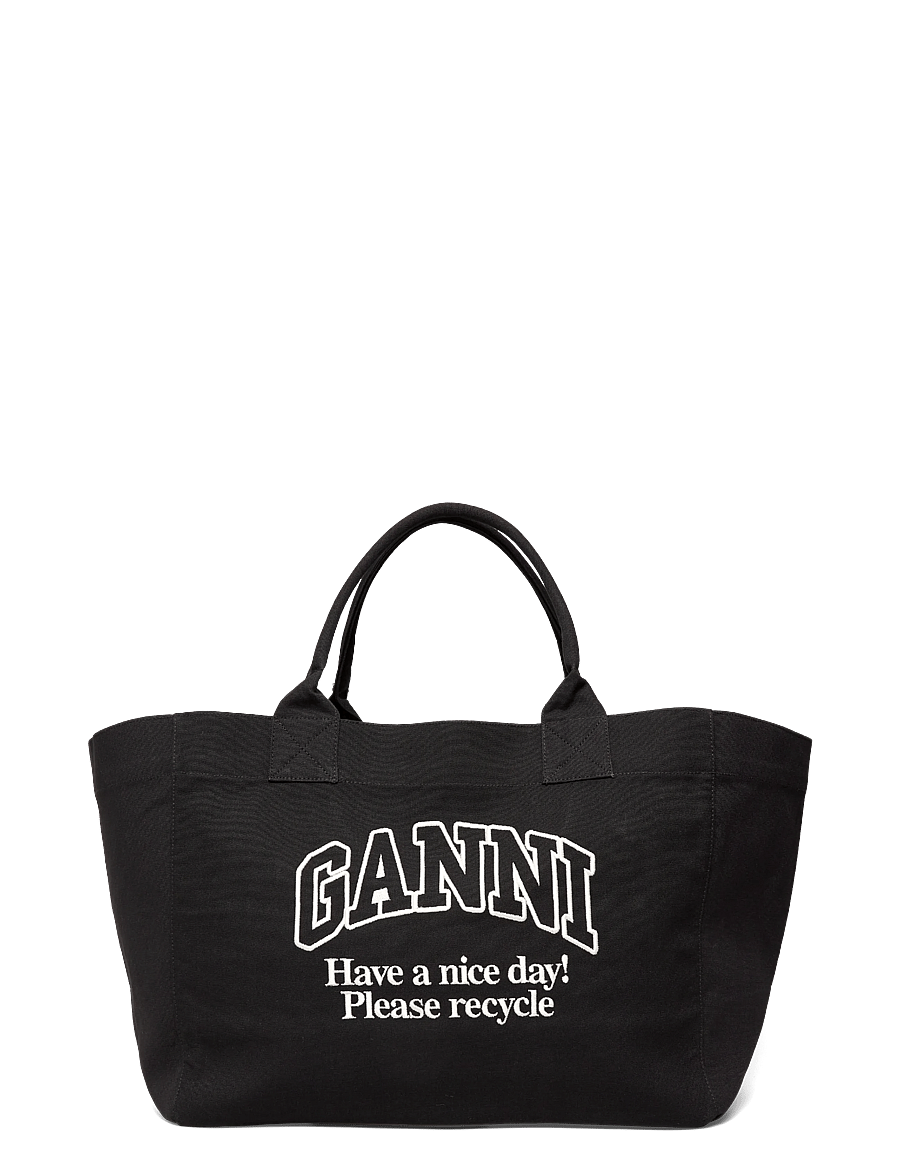 GANNI - XXL Canvas Tote Bag - kandekotid - phantom - 0