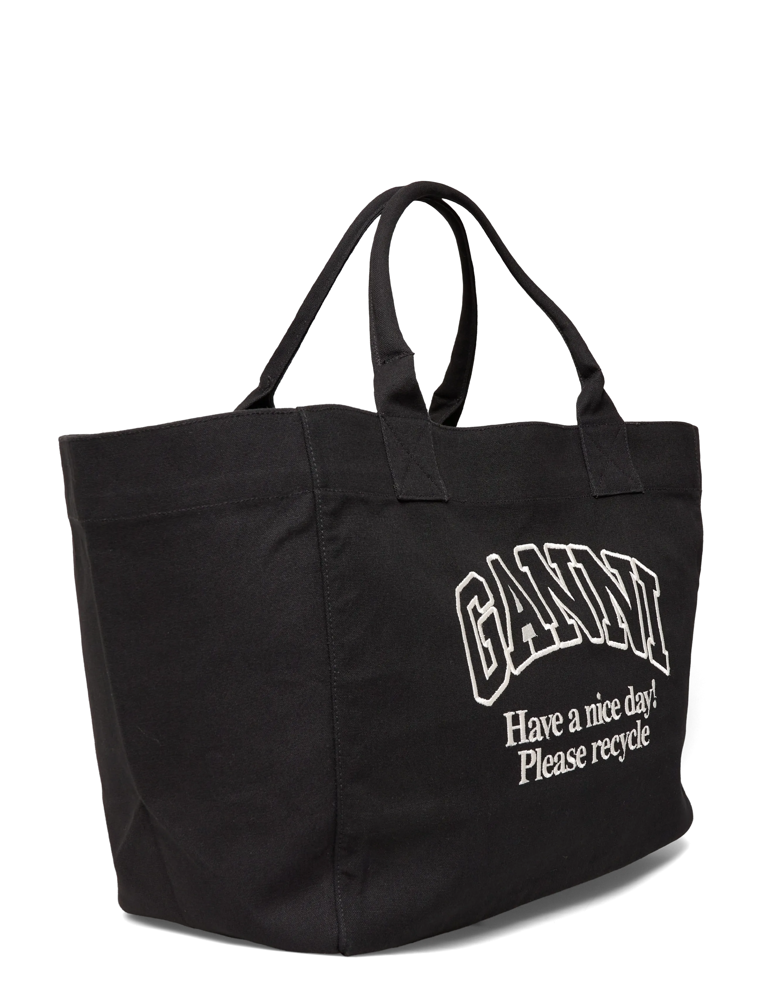 GANNI - XXL Canvas Tote Bag - tote bags - phantom - 2