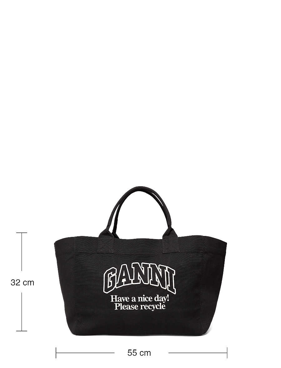 GANNI - XXL Canvas Tote Bag - kandekotid - phantom - 3