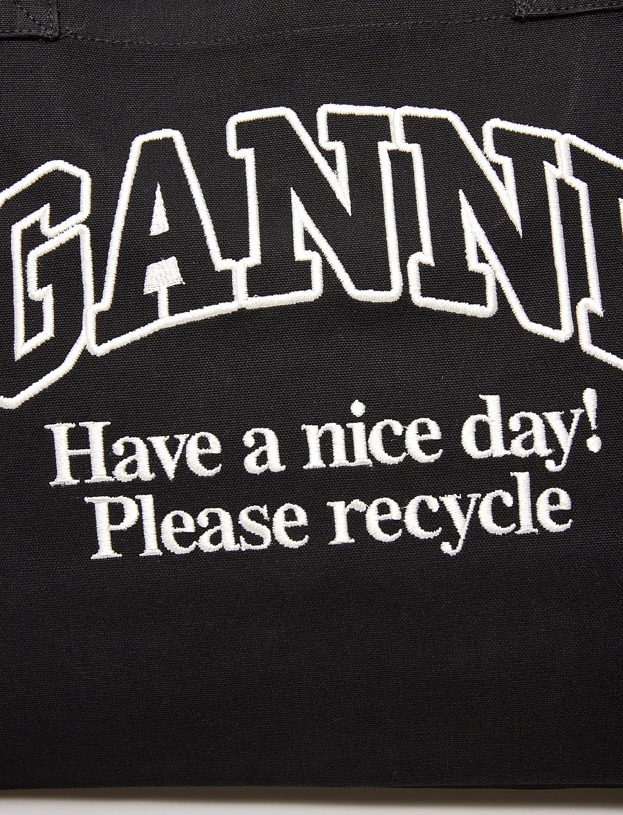 GANNI - XXL Canvas Tote Bag - kandekotid - phantom - 4