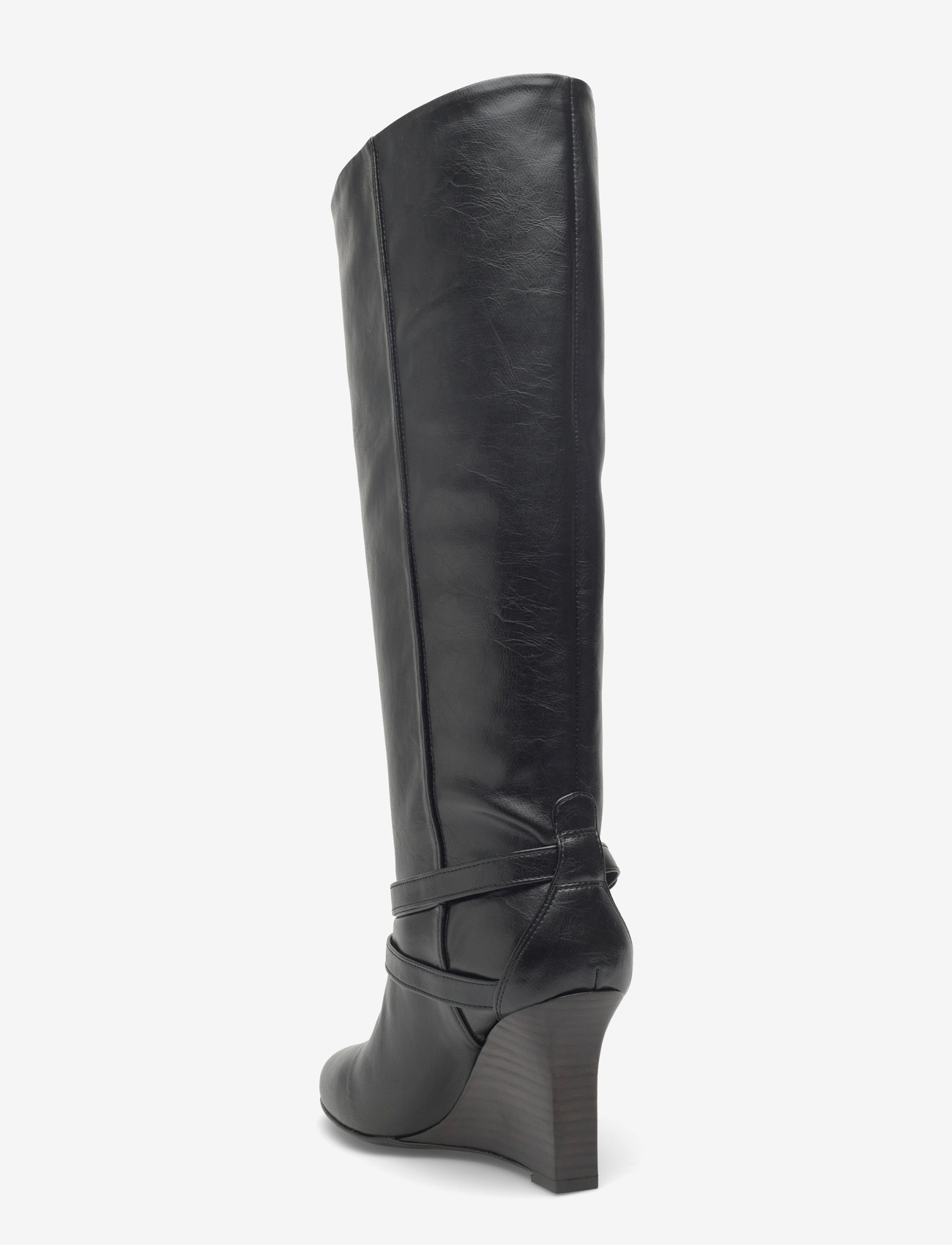GANNI - Kat Slim Slouchy Boot Crinkle Oleatex - langskaftede støvler - black - 1