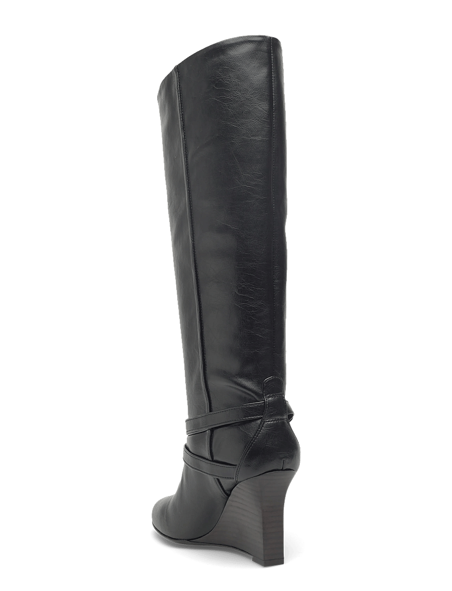GANNI - Kat Slim Slouchy Boot Crinkle Oleatex - kniehohe stiefel - black - 1