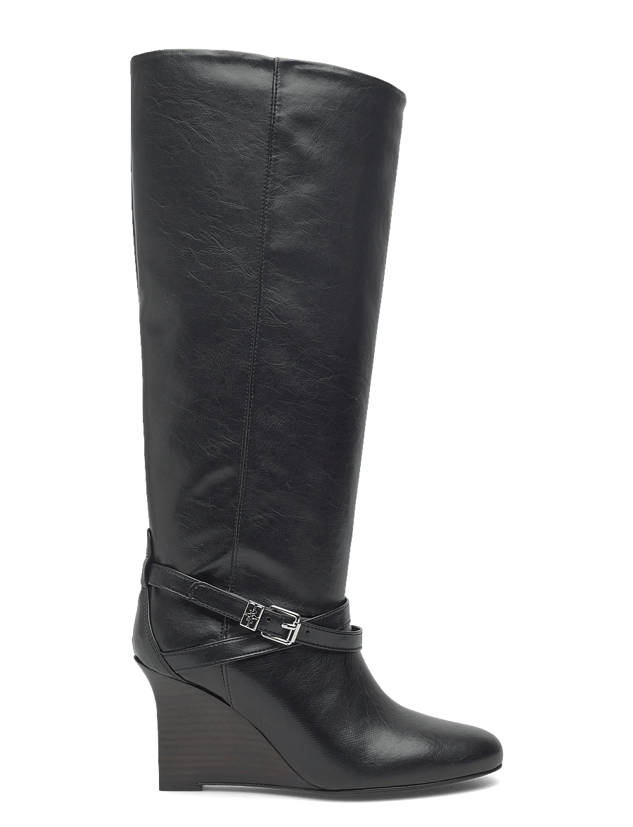 GANNI - Kat Slim Slouchy Boot Crinkle Oleatex - kniehohe stiefel - black - 2
