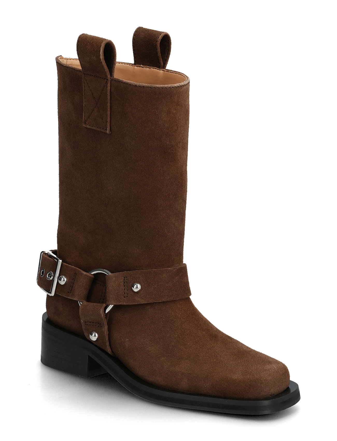 GANNI | Mid Shaft Biker Boot Recycled Suede Pelinova | 38