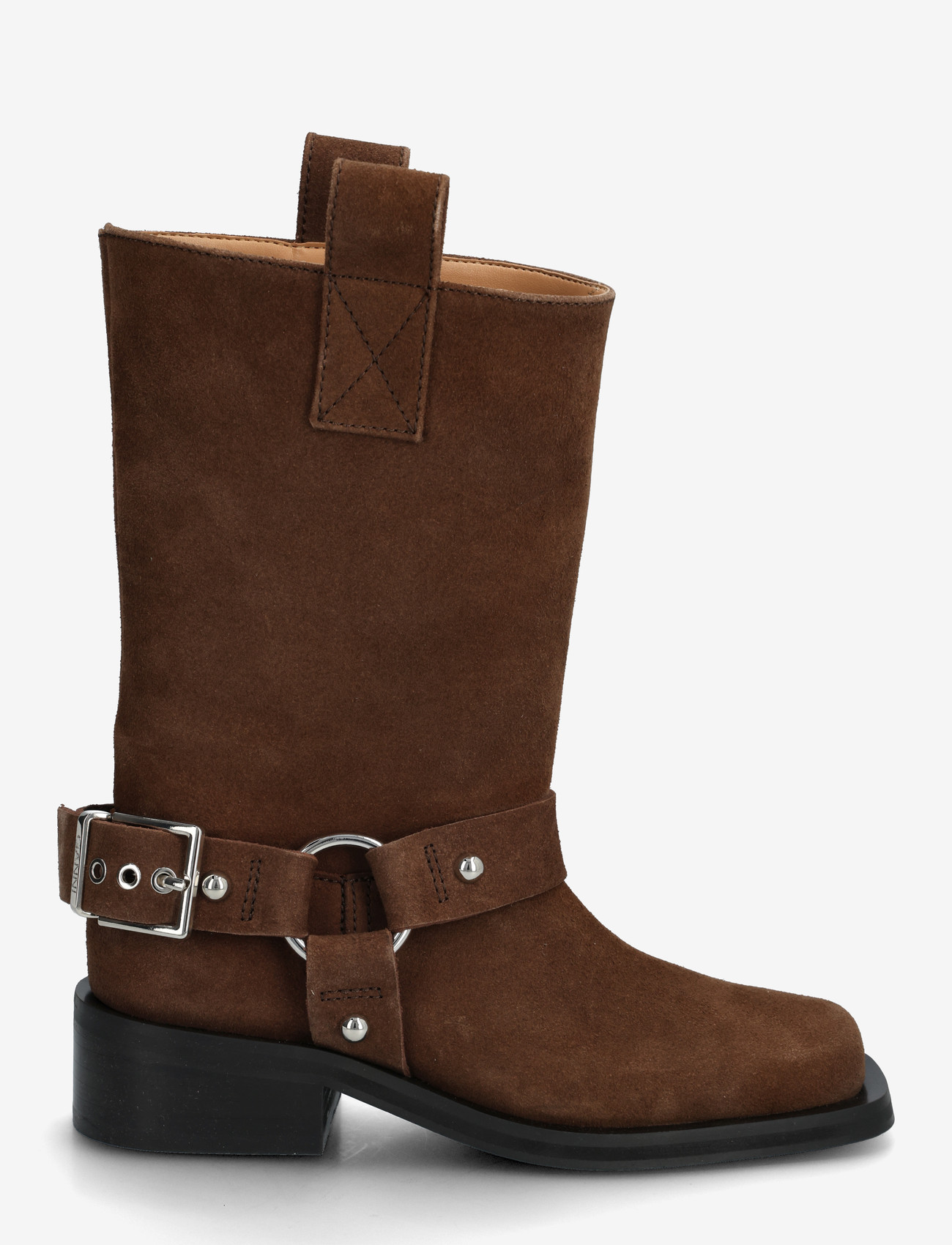 GANNI - Mid Shaft Biker Boot Recycled Suede Pelinova - kowbojki - chicory coffee - 1