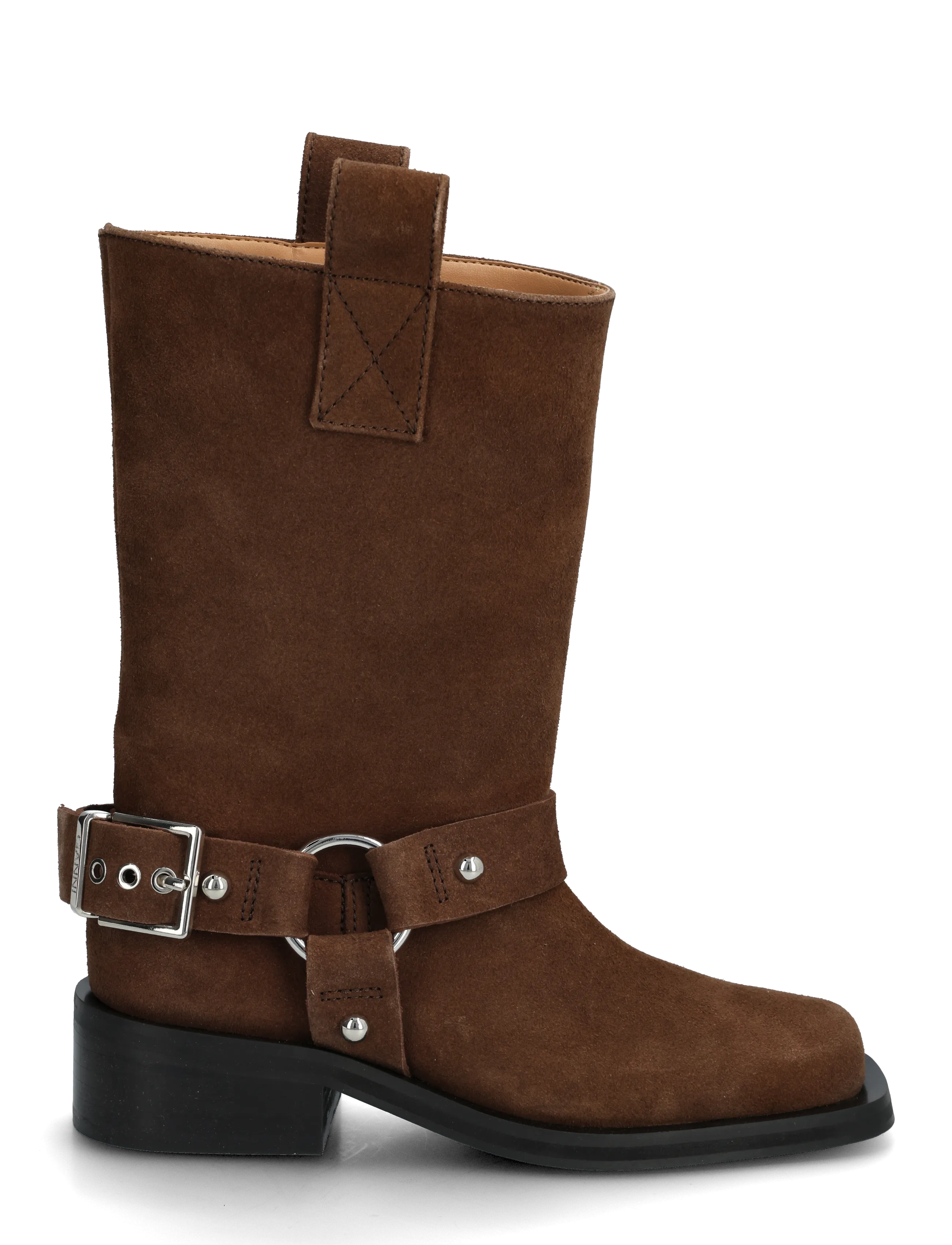 GANNI - Mid Shaft Biker Boot Recycled Suede Pelinova - cowboystøvler - chicory coffee - 1
