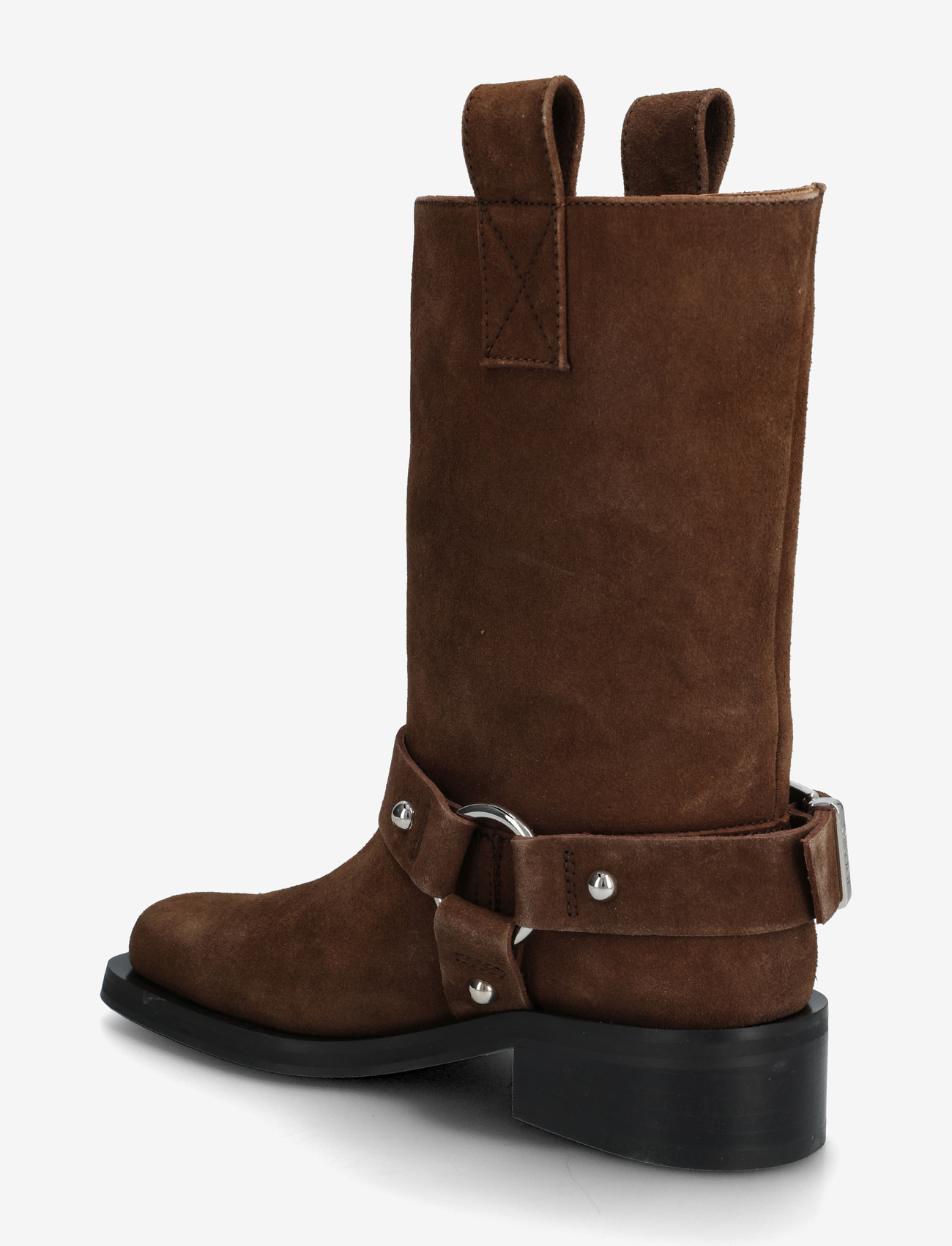 GANNI - Mid Shaft Biker Boot Recycled Suede Pelinova - kowbojki - chicory coffee - 2