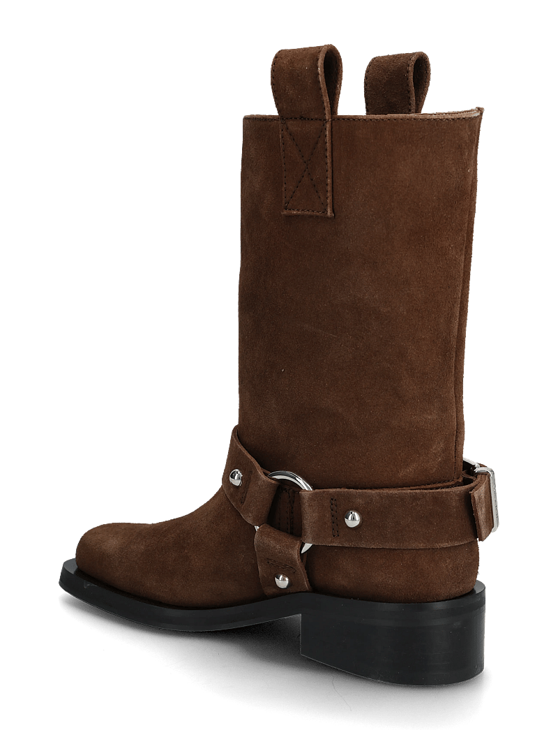 GANNI - Mid Shaft Biker Boot Recycled Suede Pelinova - kowbojki - chicory coffee - 2