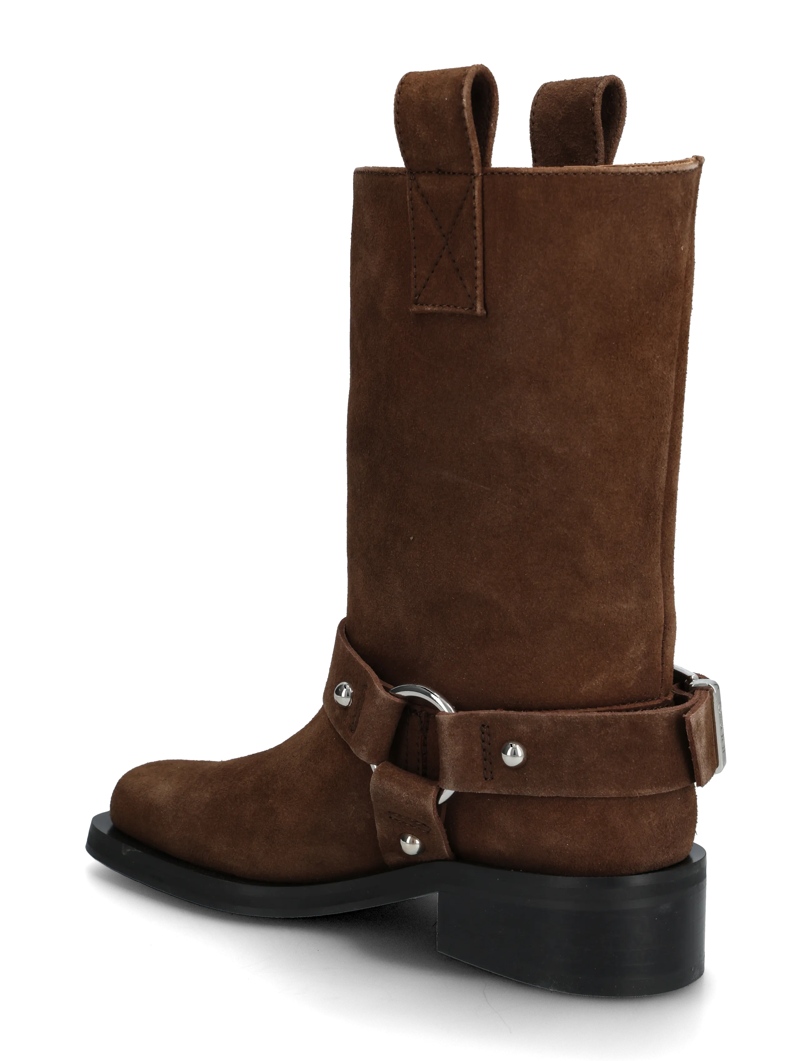 GANNI - Mid Shaft Biker Boot Recycled Suede Pelinova - cowboystøvler - chicory coffee - 2