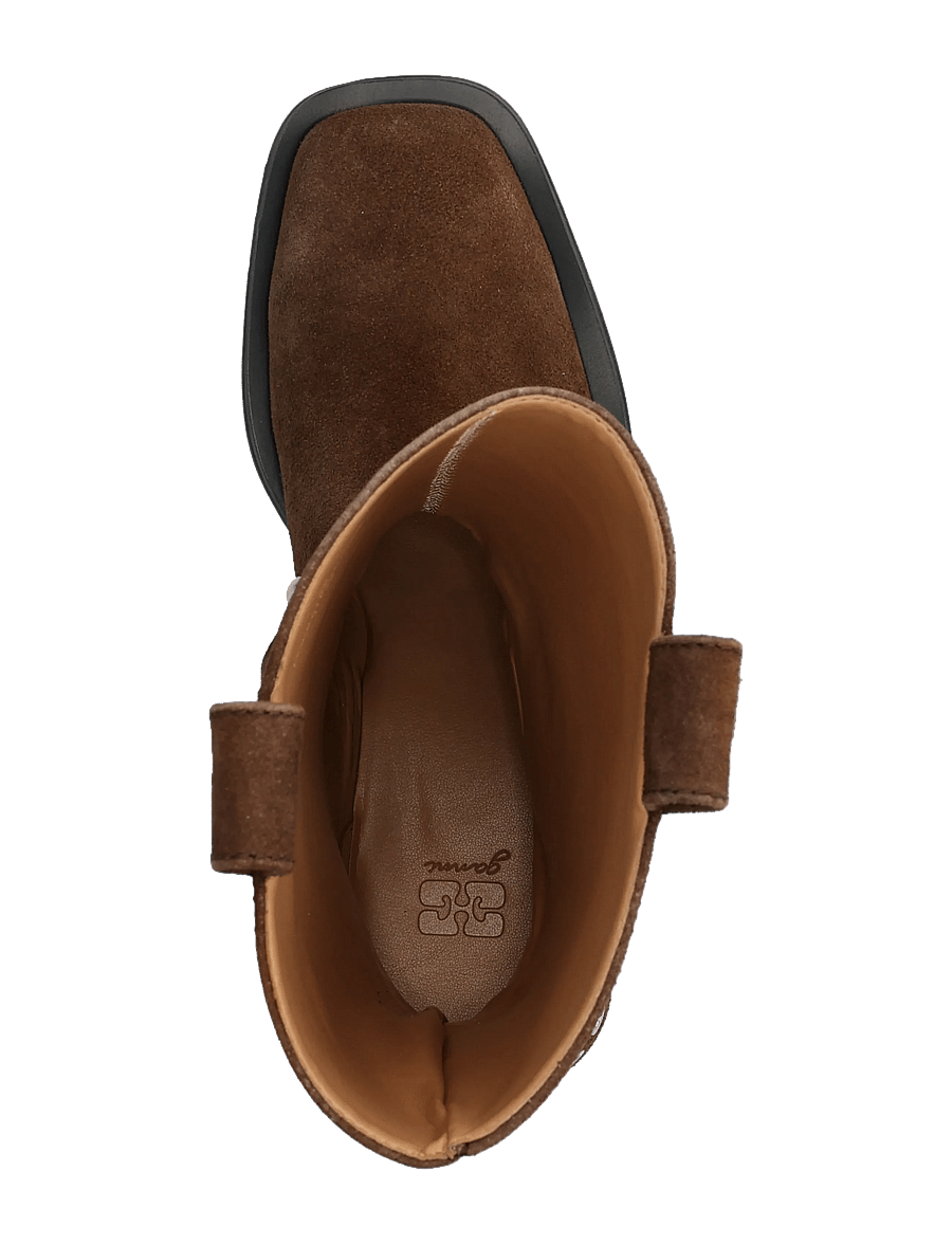 GANNI - Mid Shaft Biker Boot Recycled Suede Pelinova - cowboystøvler - chicory coffee - 3