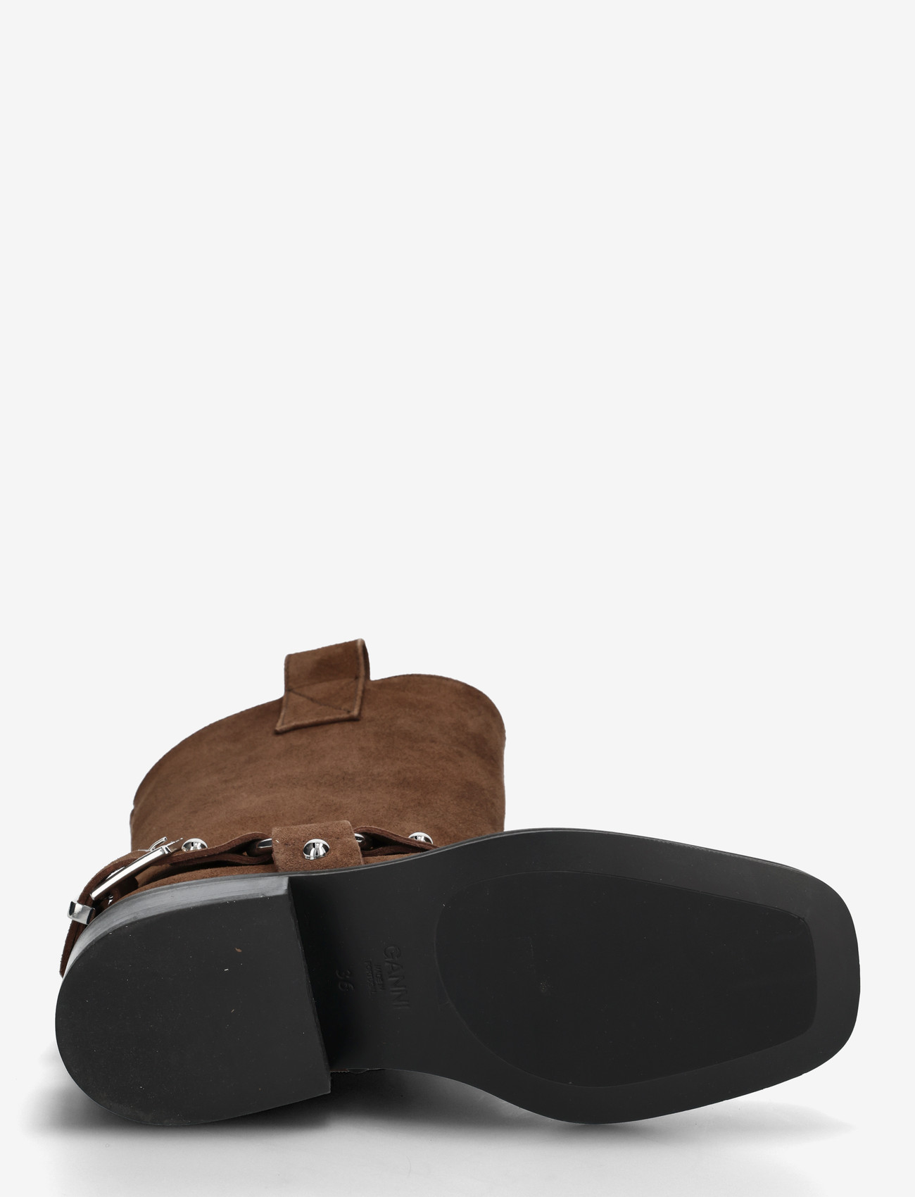 GANNI - Mid Shaft Biker Boot Recycled Suede Pelinova - kowbojki - chicory coffee - 4