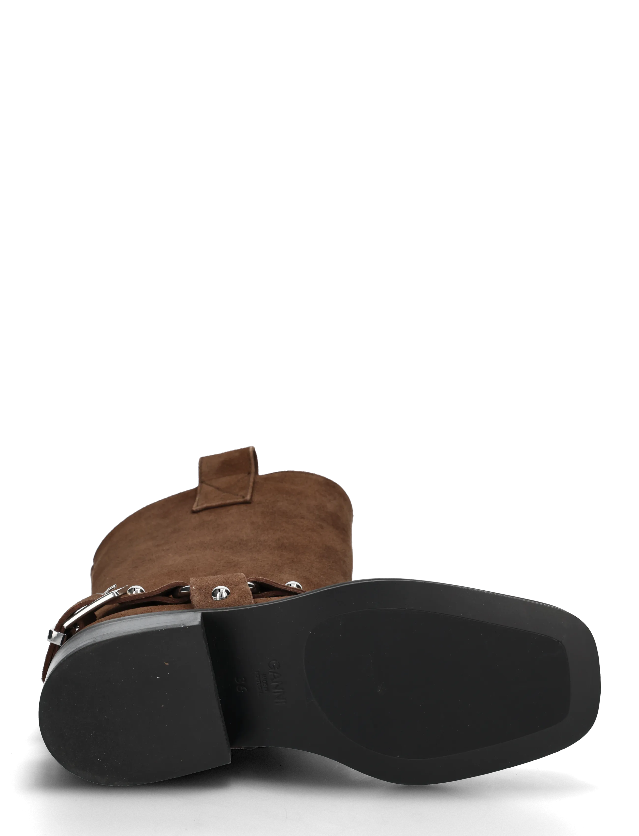 GANNI - Mid Shaft Biker Boot Recycled Suede Pelinova - cowboystøvler - chicory coffee - 4