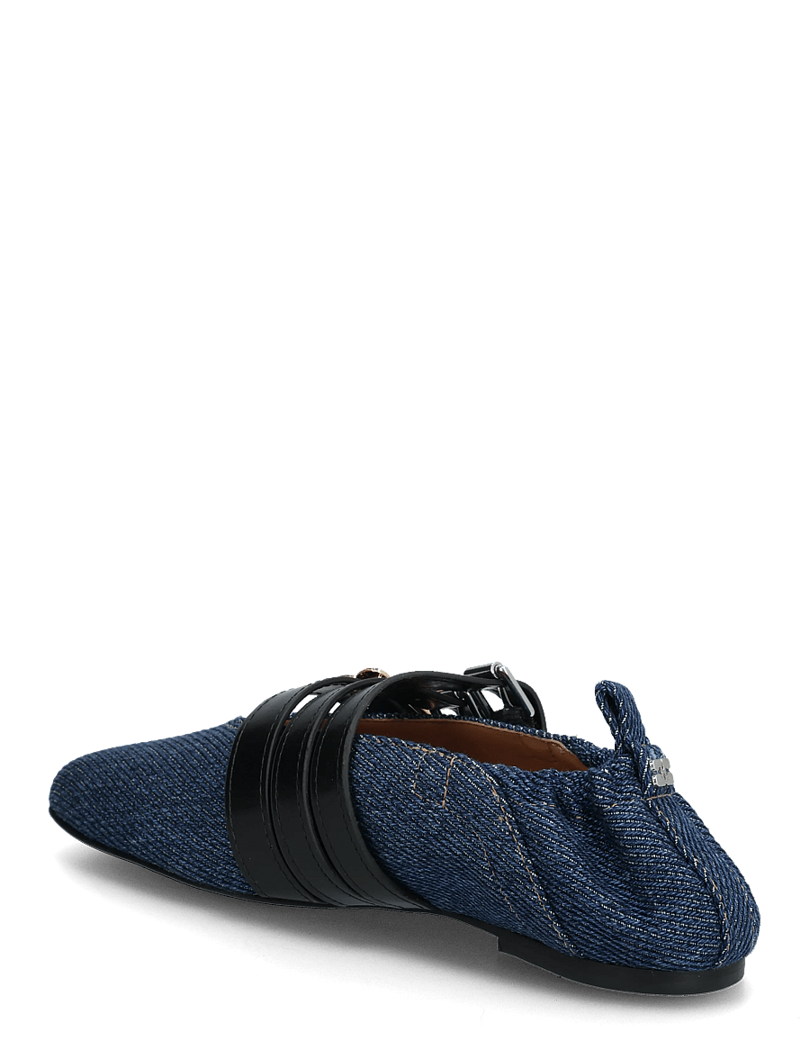GANNI - Sue Triple Ballerina Denim Fringed - besondere anlässe - dark blue vintage - 2