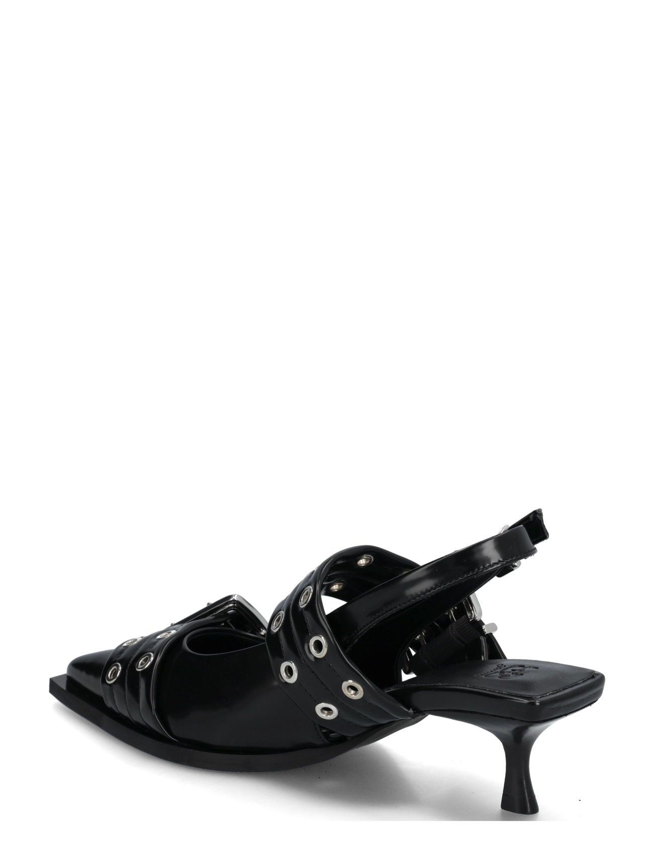 GANNI - Feminine Buckle Kitten Heel Box Oleatex - black - 1