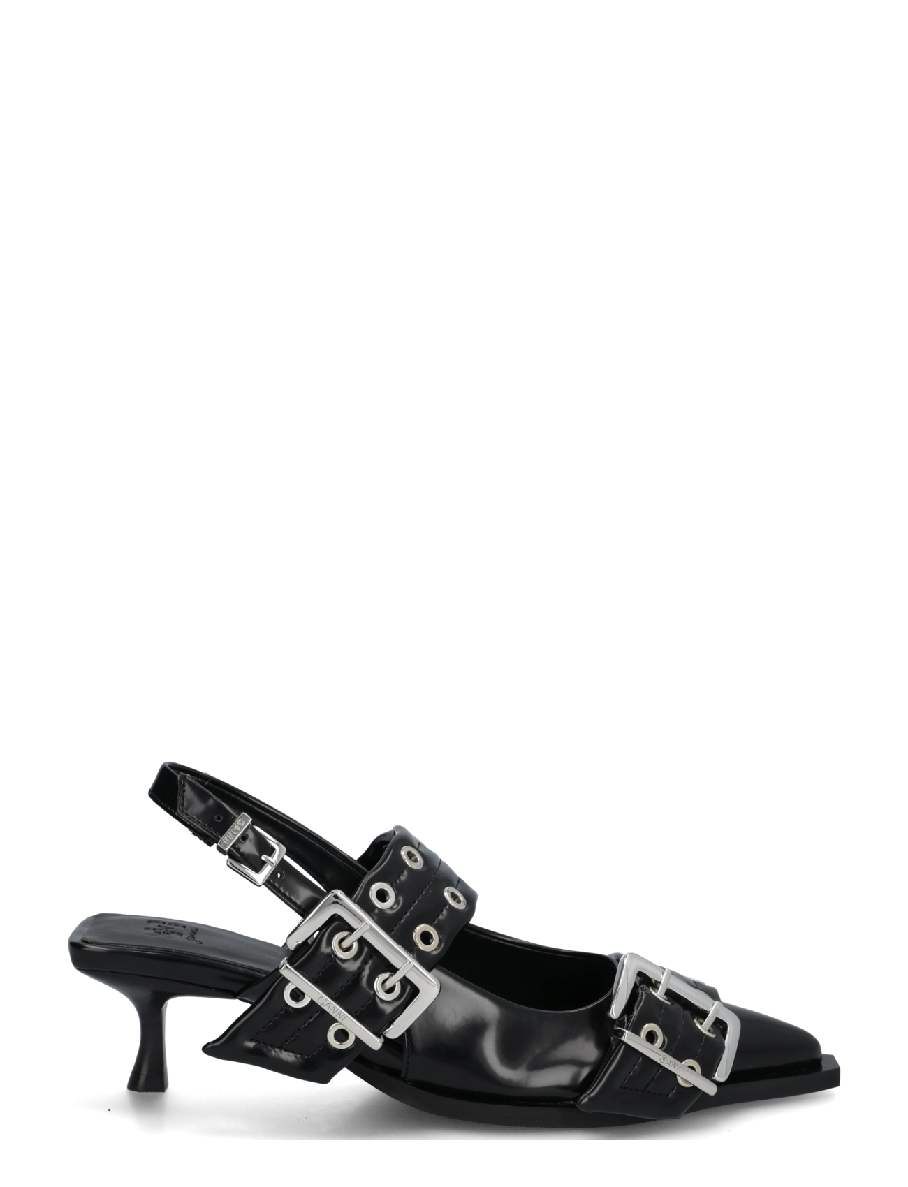 GANNI - Feminine Buckle Kitten Heel Box Oleatex - black - 2
