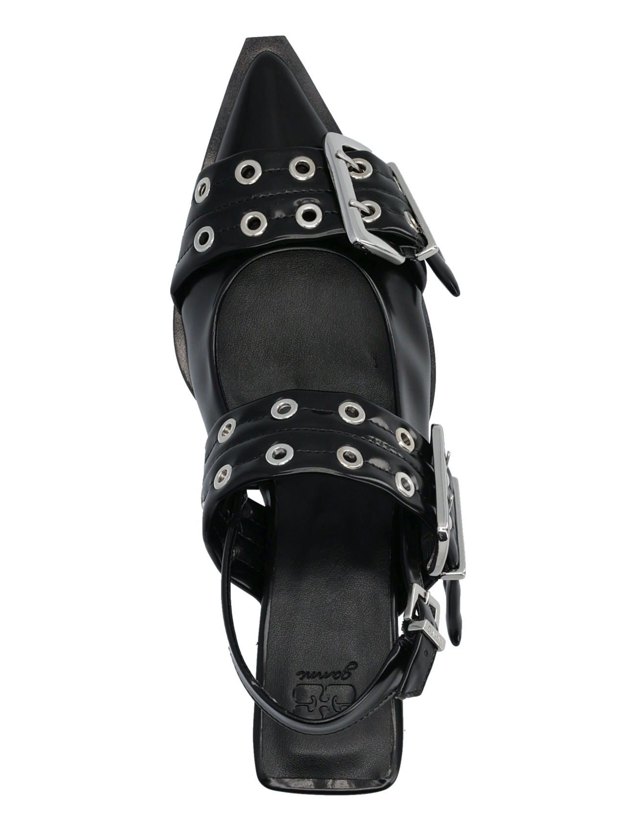 GANNI - Feminine Buckle Kitten Heel Box Oleatex - black - 3