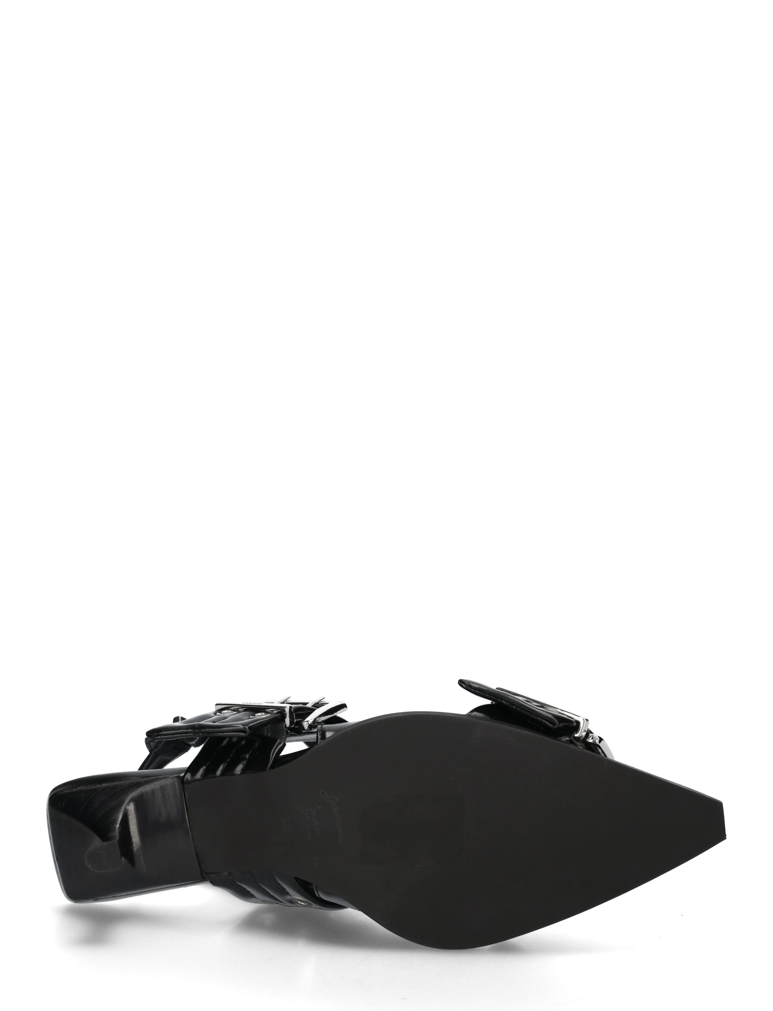 GANNI - Feminine Buckle Kitten Heel Box Oleatex - slingbacks med hæle - black - 4