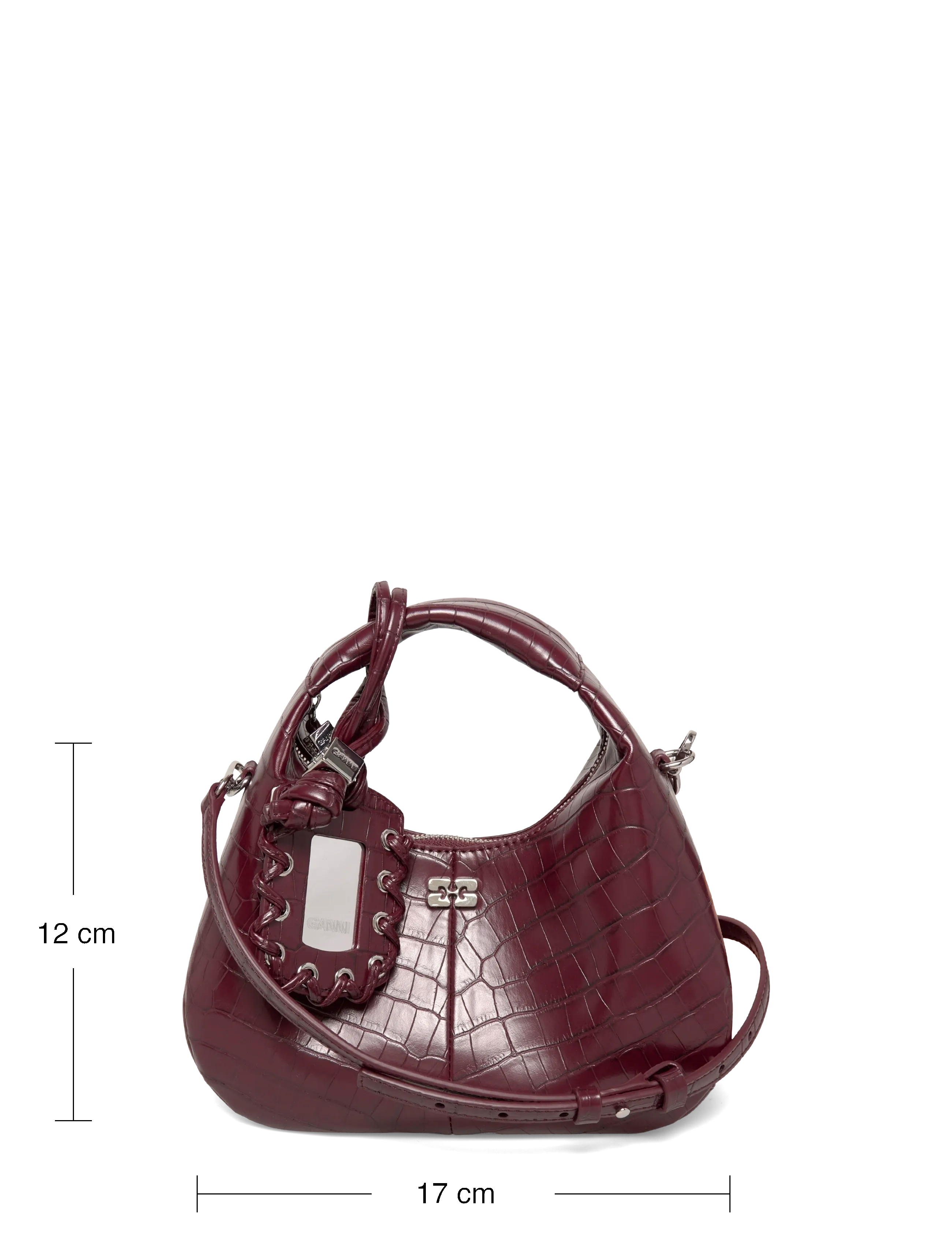 GANNI - Hobo Mini Croco - handtassen - burgundy - 3