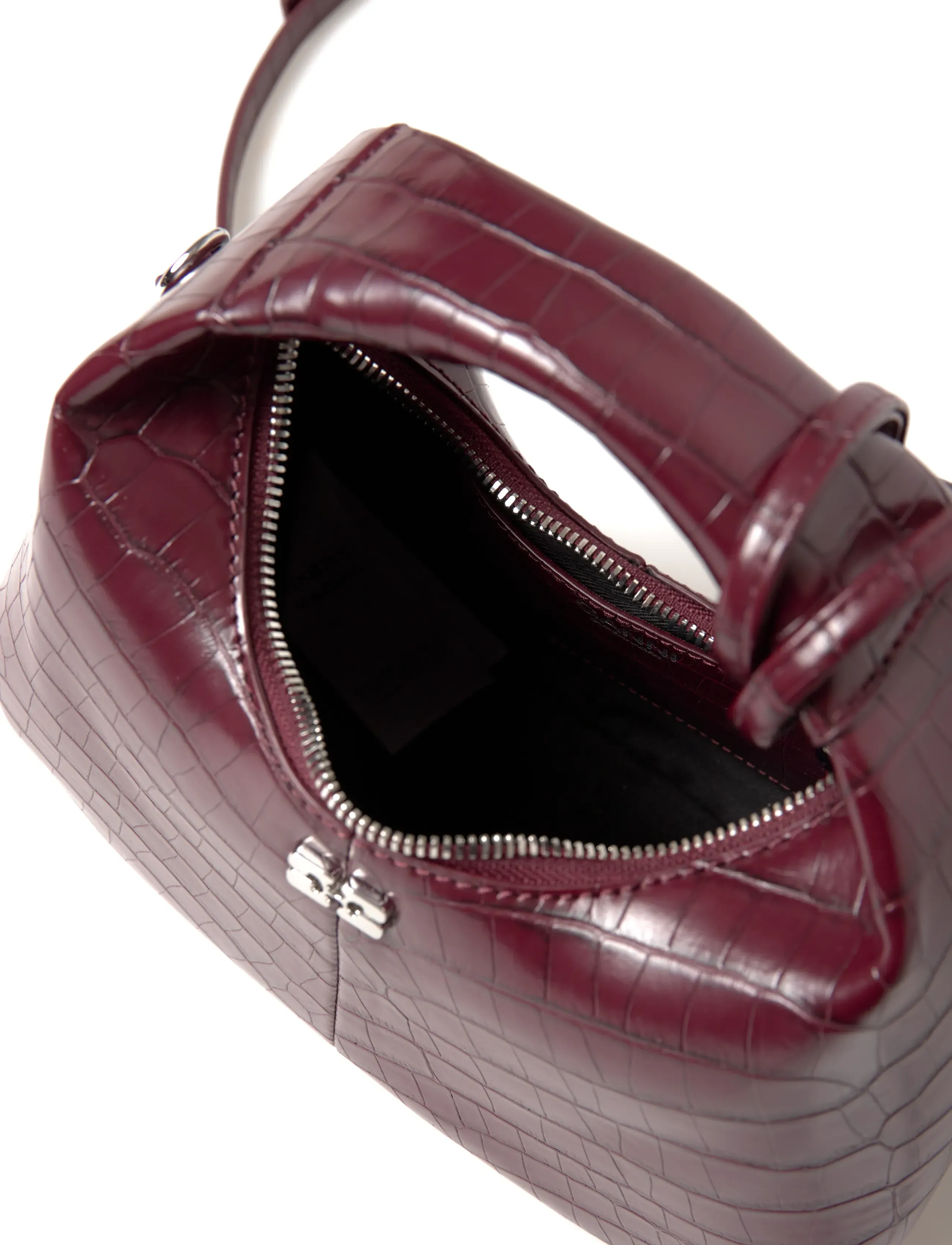 GANNI - Hobo Mini Croco - handtassen - burgundy - 5