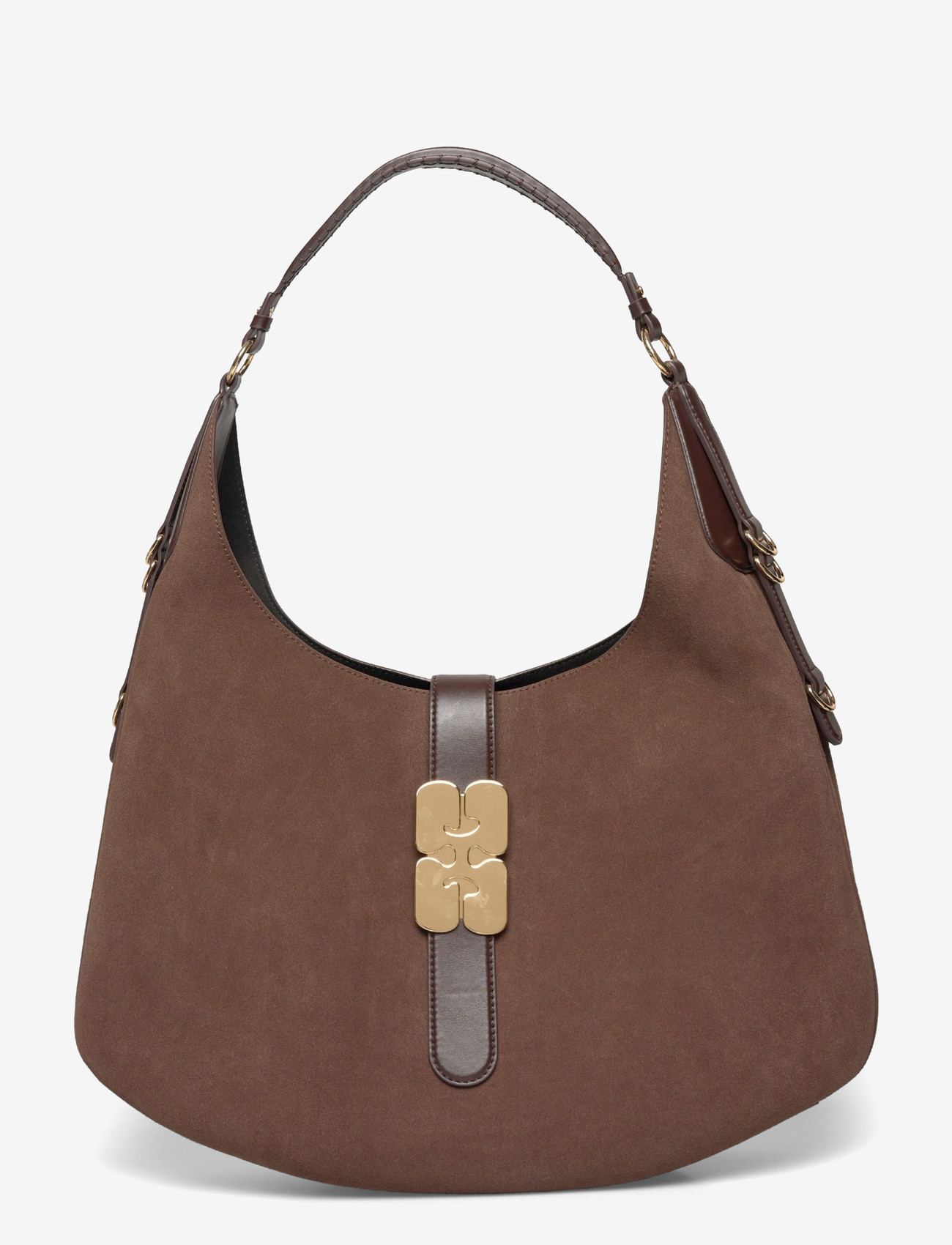 GANNI - Kat Large Suede - skuldertasker - chicory coffee - 0