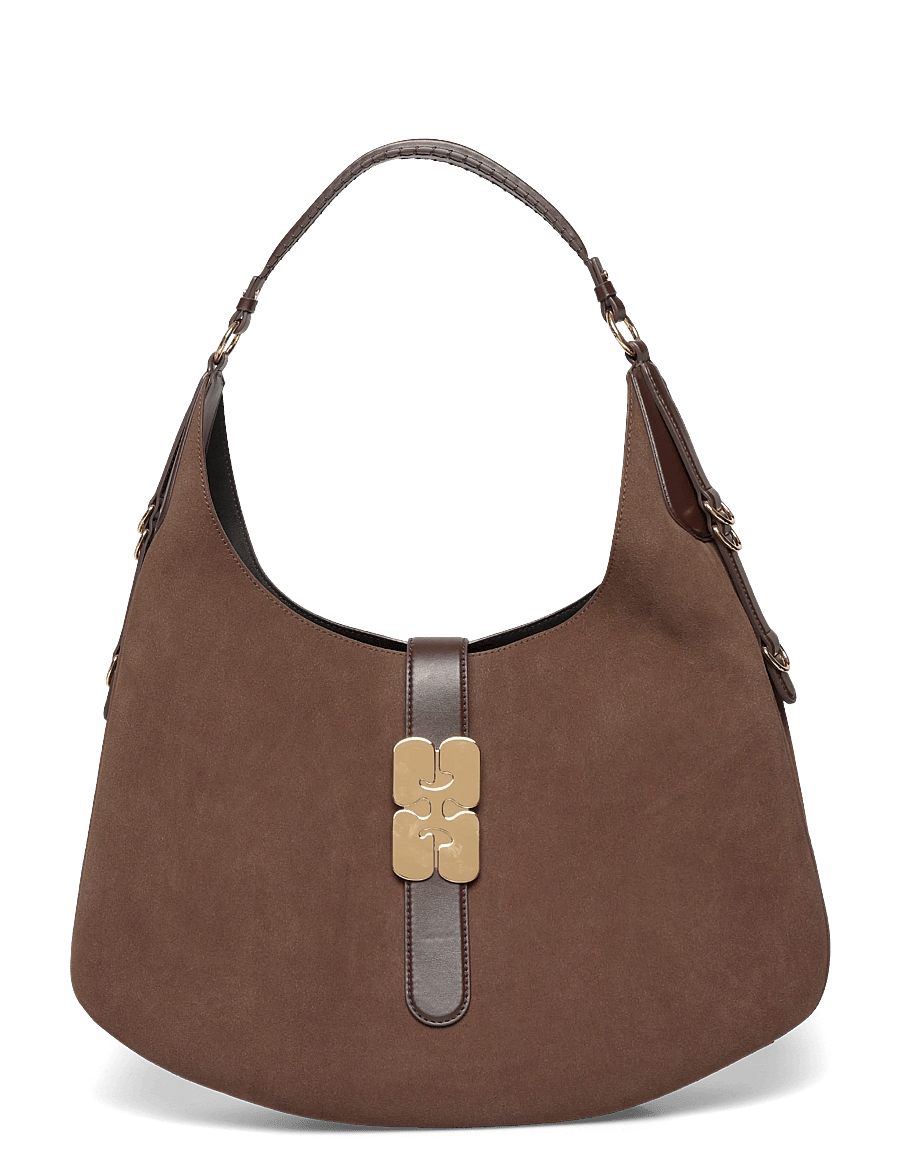 GANNI - Kat Large Suede - schultertaschen - chicory coffee - 0