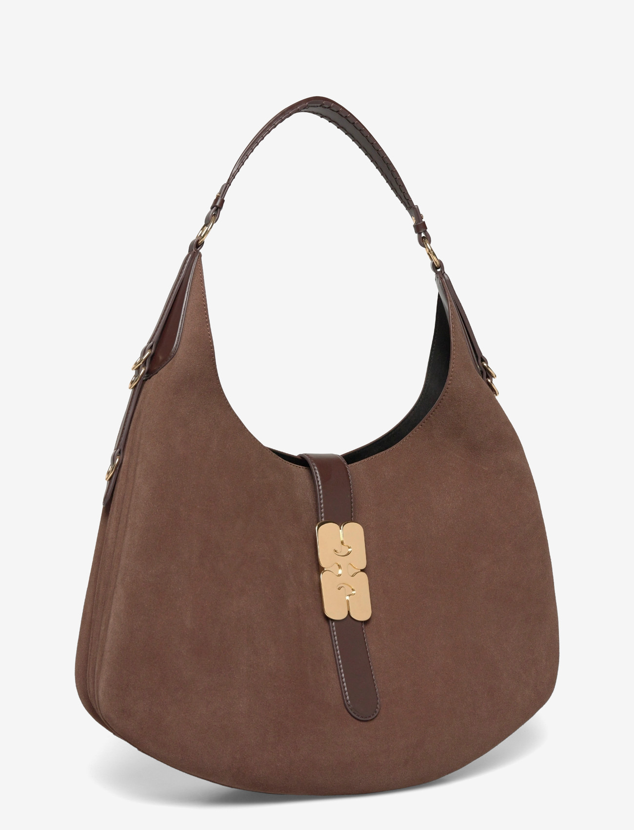 GANNI - Kat Large Suede - skuldertasker - chicory coffee - 2