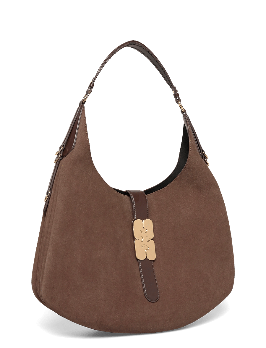 GANNI - Kat Large Suede - schultertaschen - chicory coffee - 2