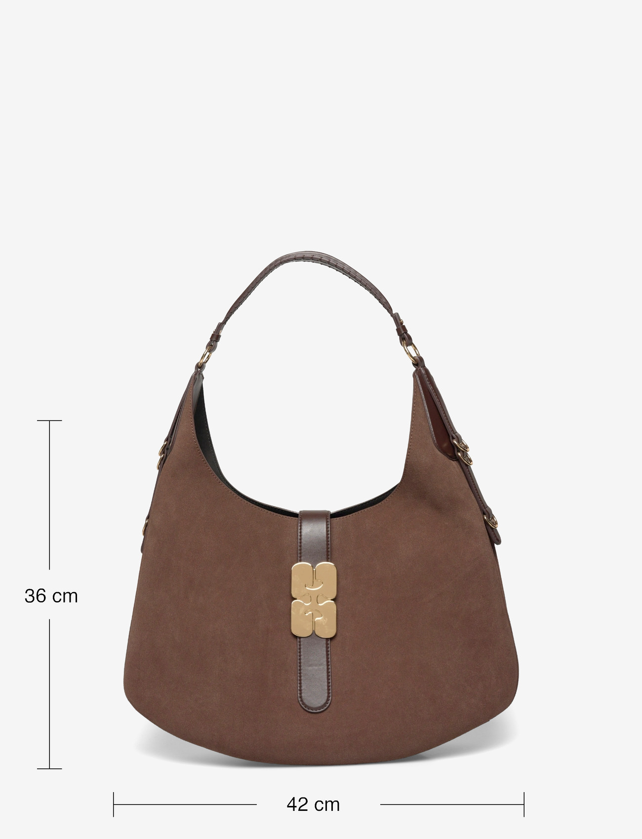GANNI - Kat Large Suede - skuldertasker - chicory coffee - 3