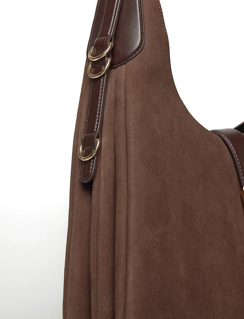 GANNI - Kat Large Suede - skuldertasker - chicory coffee - 4