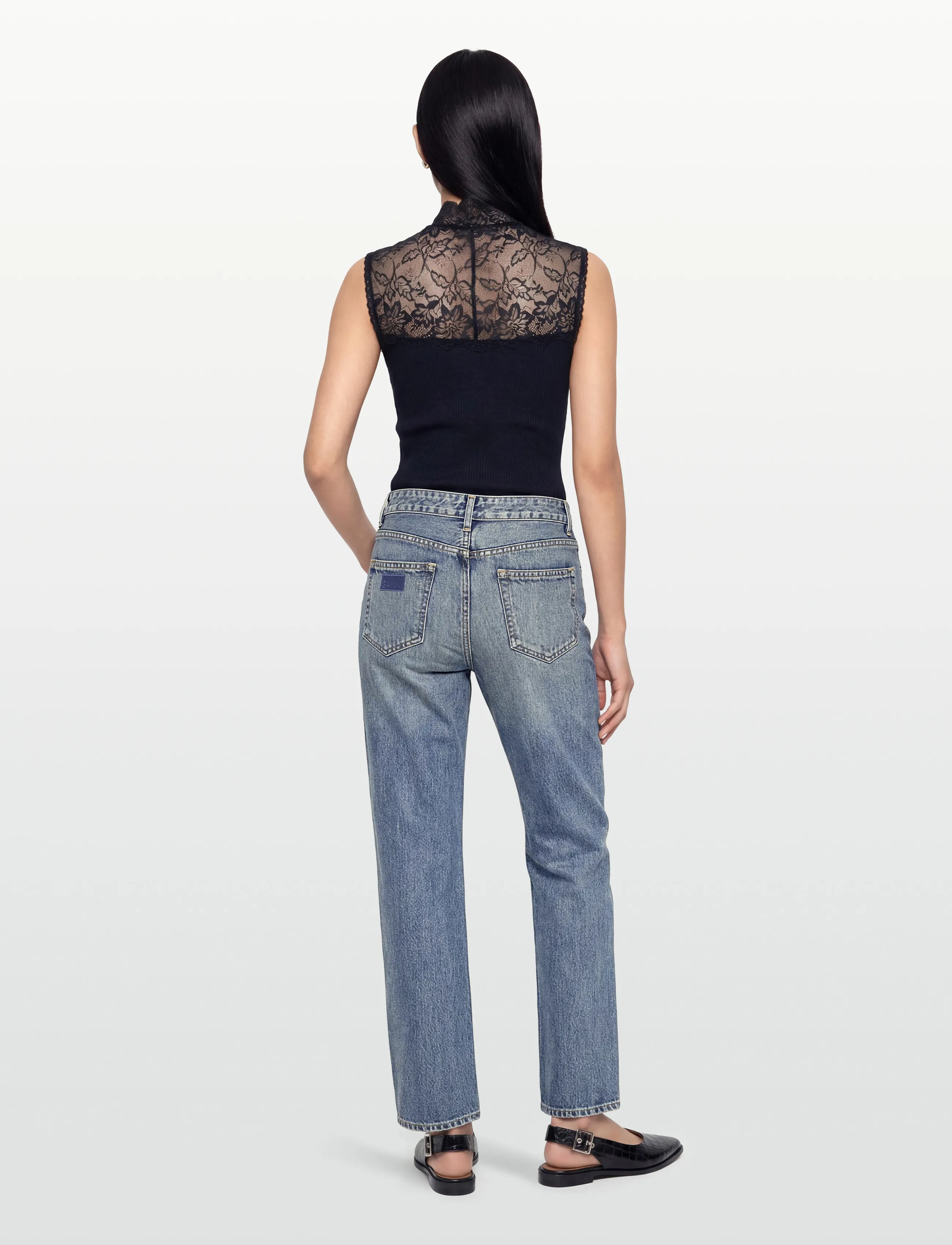 GANNI - SWIGY HIGH WAIST SLIM JEANS - slim-fit-jeans - mid blue vintage - 4