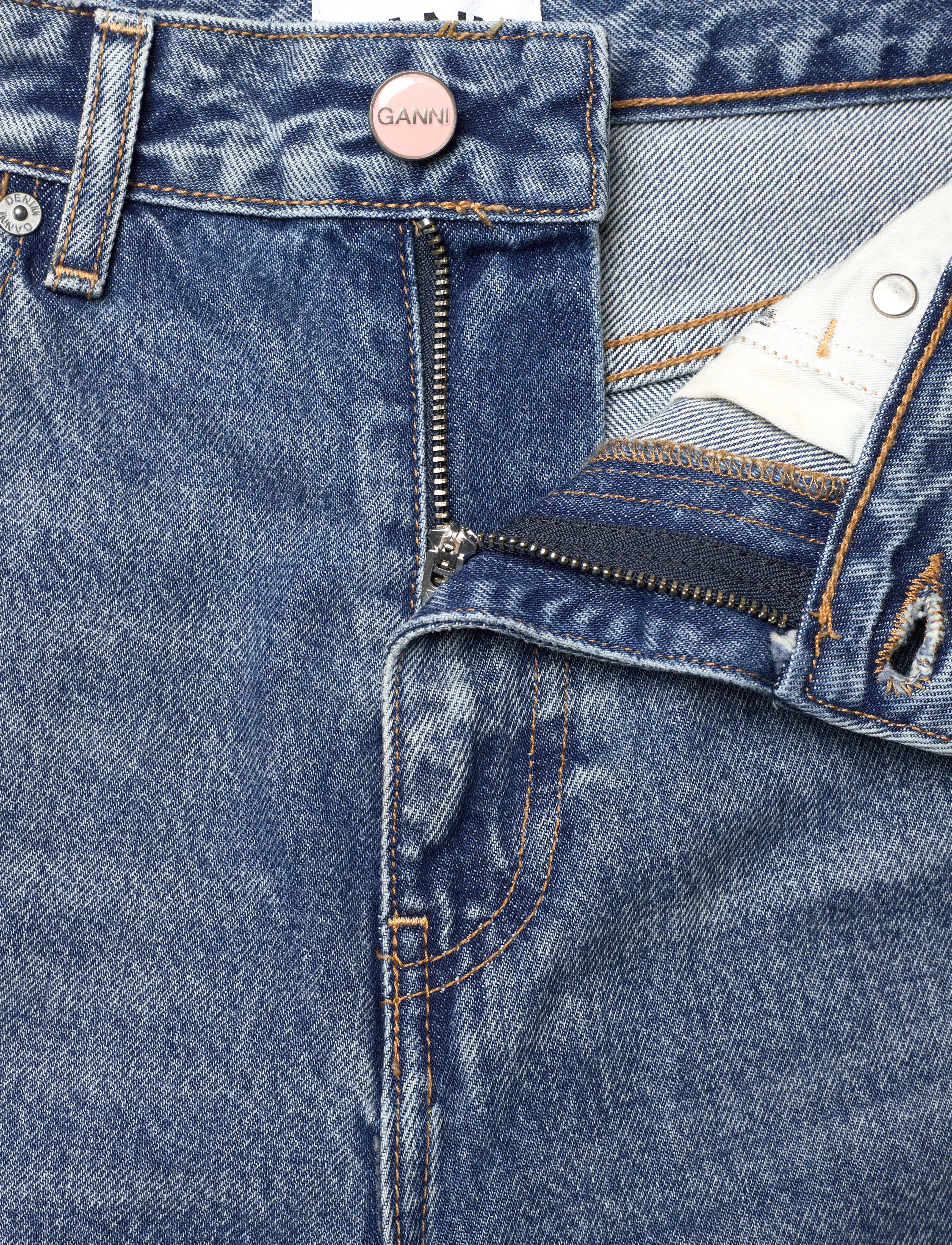 GANNI - SWIGY HIGH WAIST SLIM JEANS - slim jeans - mid blue vintage - 3