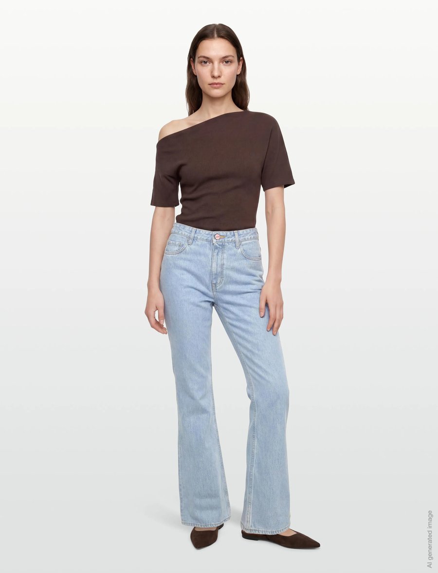 GANNI - BETZY SLIM BOOTCUT JEANS - bootcut jeans - light blue stone - 0
