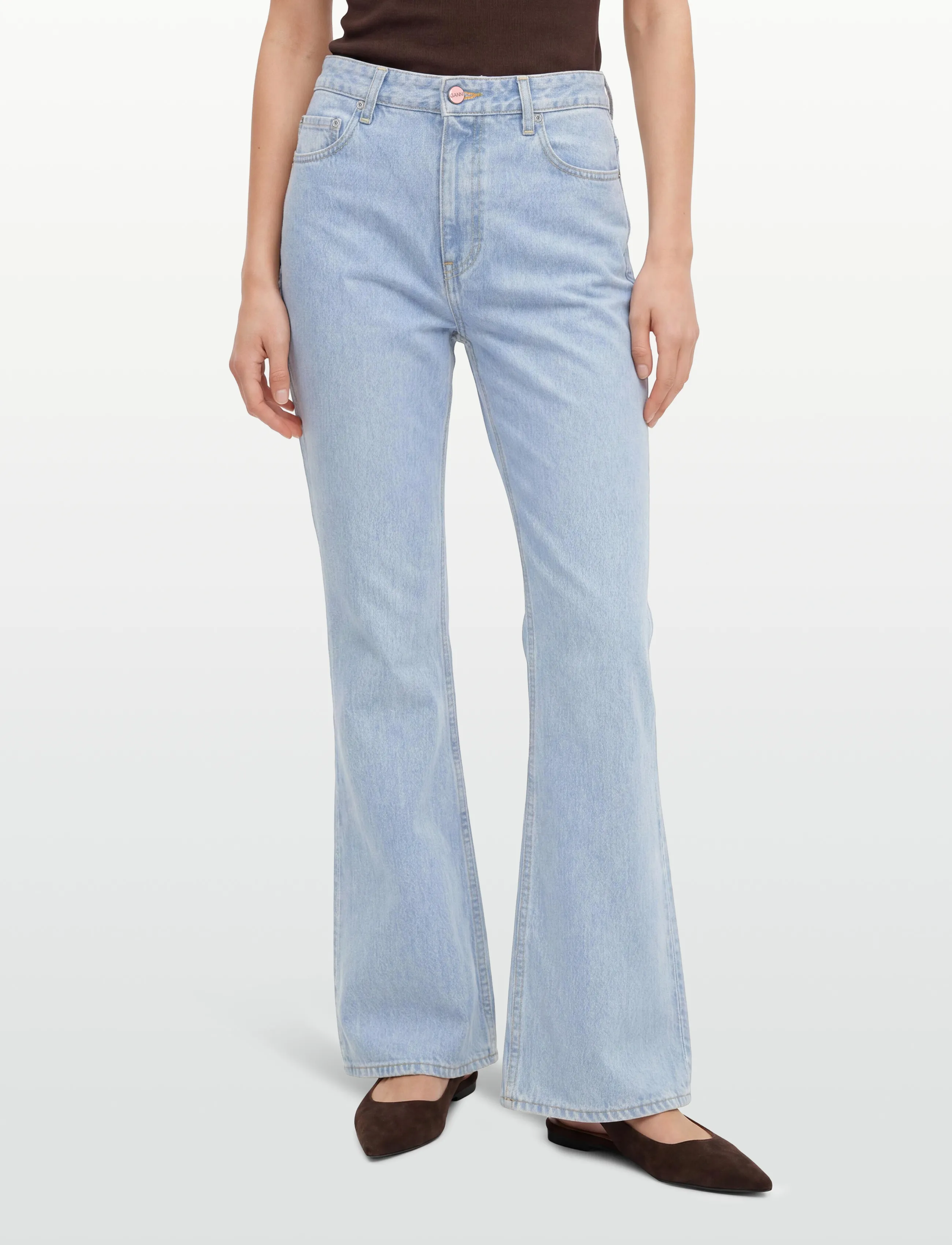 GANNI - BETZY SLIM BOOTCUT JEANS - bootcut jeans - light blue stone - 3