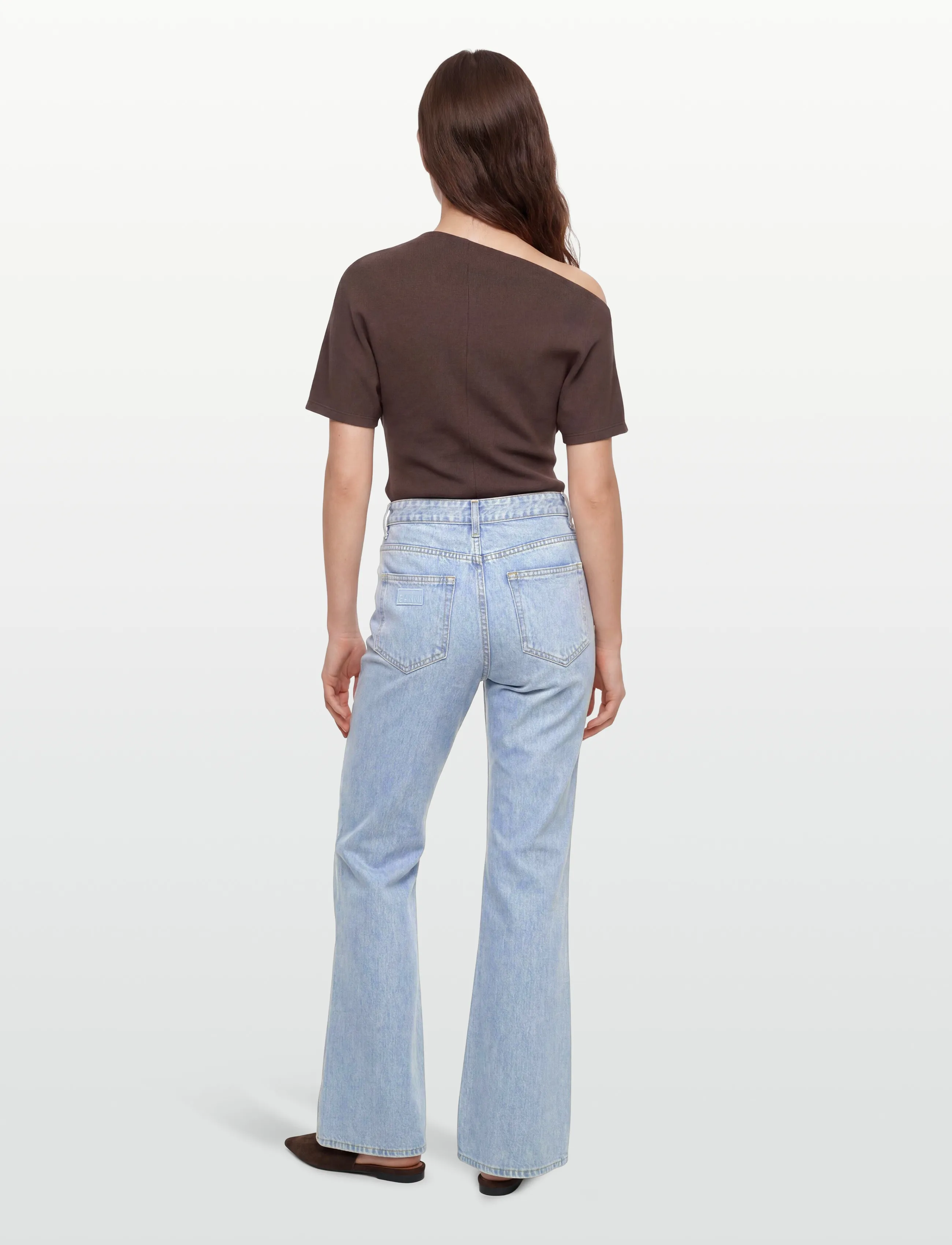 GANNI - BETZY SLIM BOOTCUT JEANS - bootcut jeans - light blue stone - 4