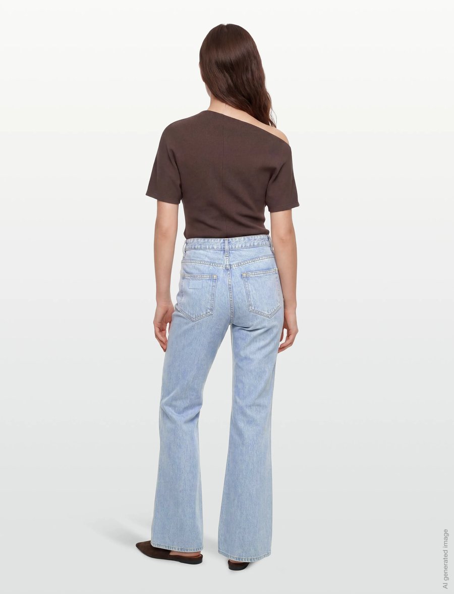 GANNI - BETZY SLIM BOOTCUT JEANS - bootcut jeans - light blue stone - 4