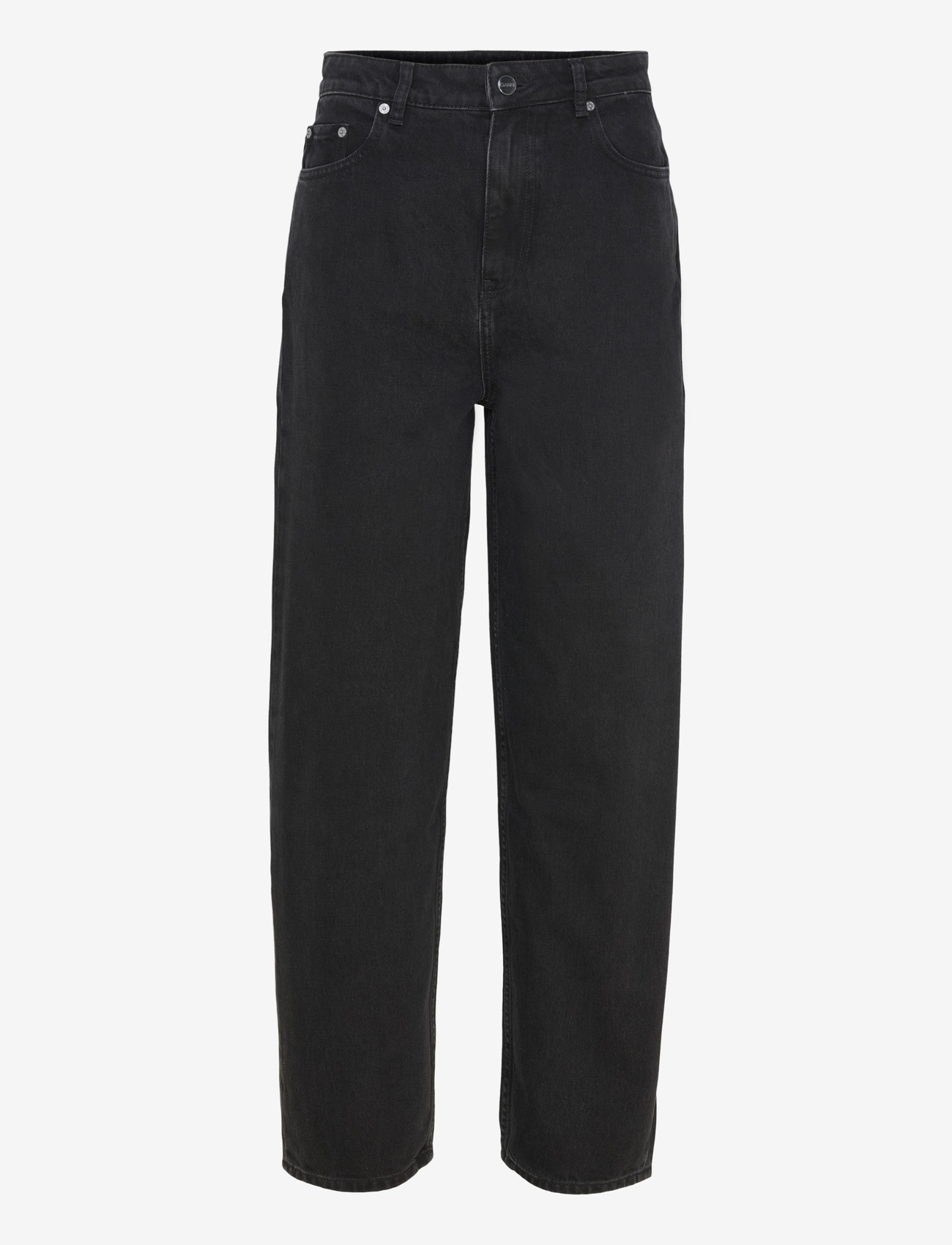 GANNI - RIGID DENIM STARY - barrel jeans - washed black/black - 0