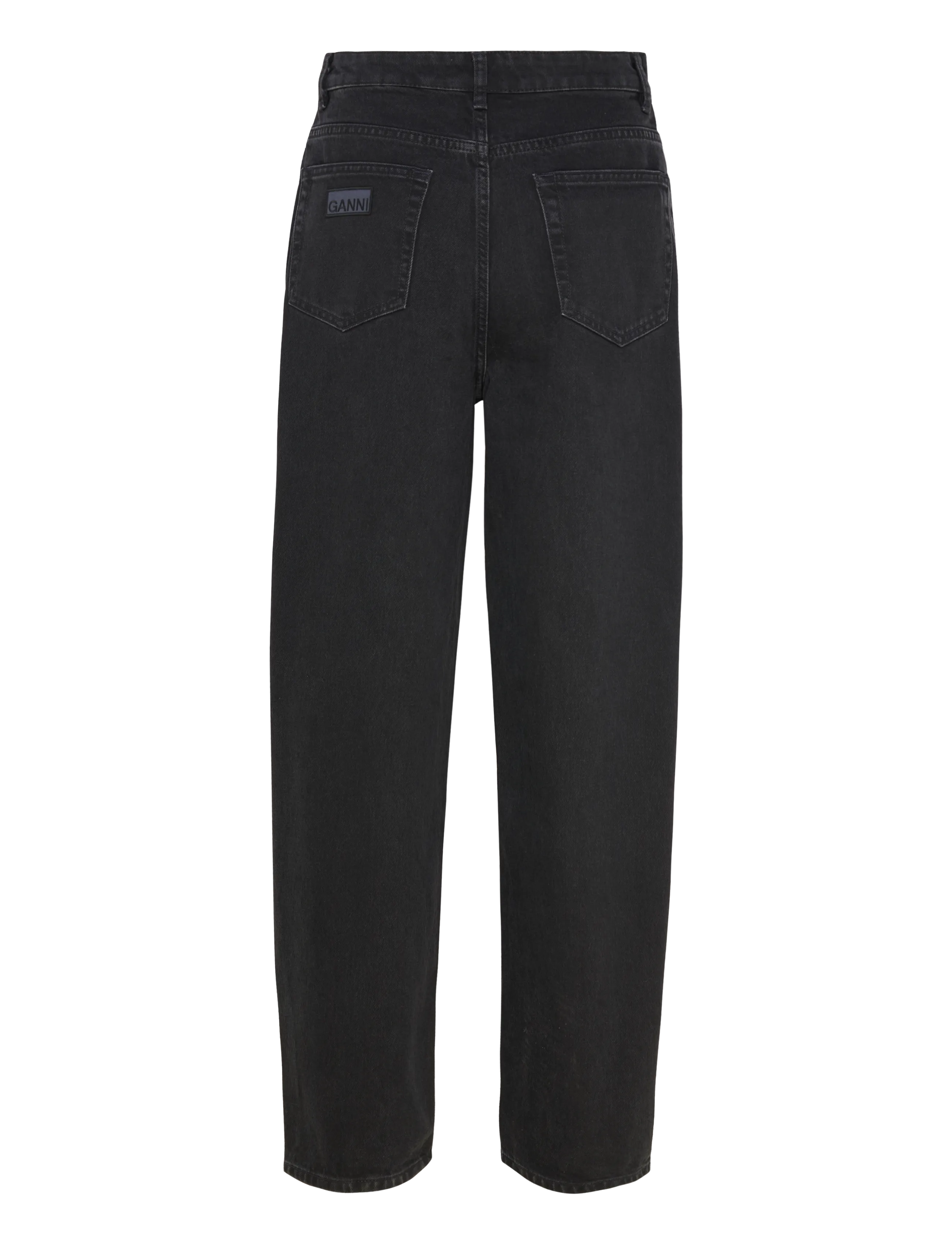GANNI - RIGID DENIM STARY - barrel džinsi - washed black/black - 1