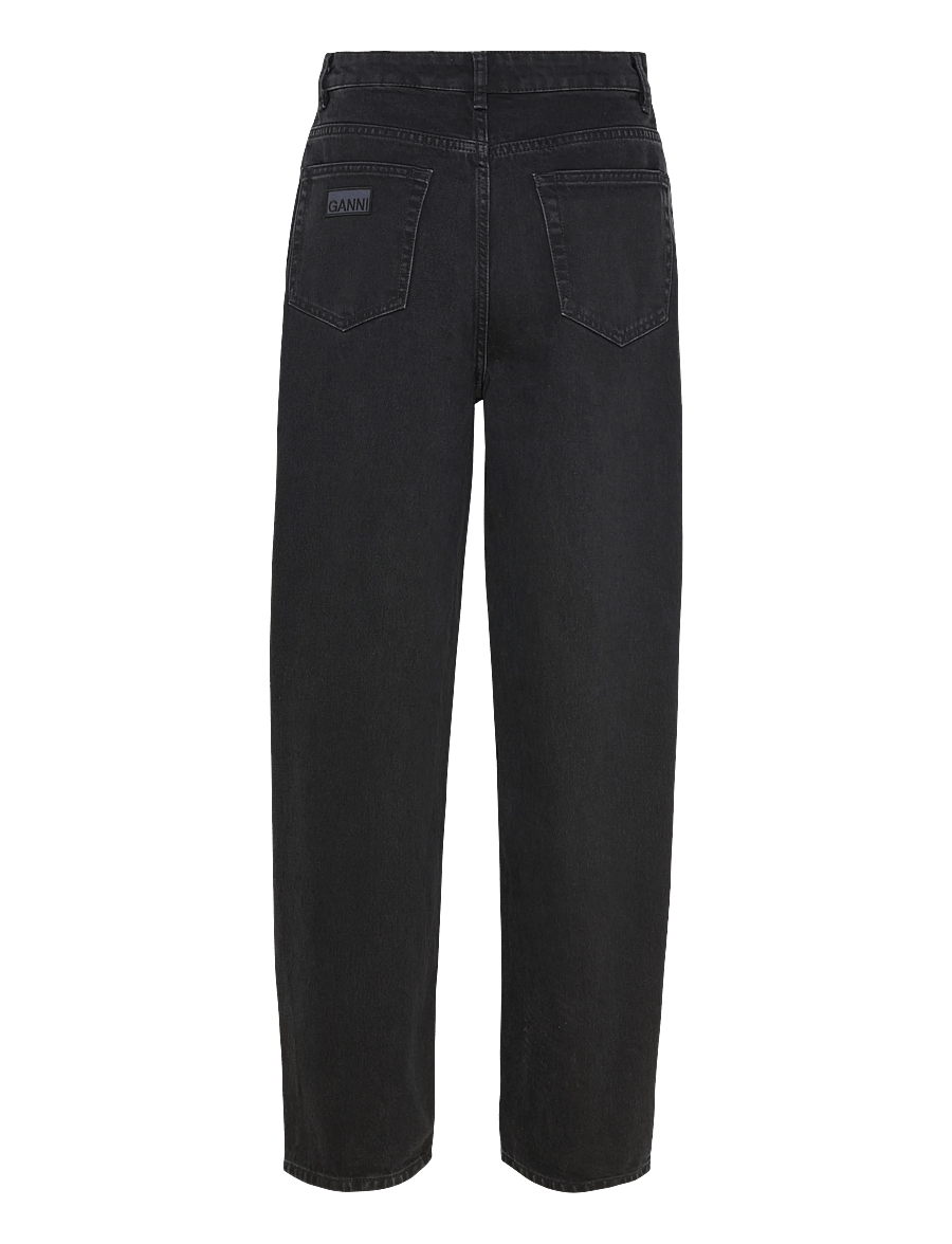 GANNI - RIGID DENIM STARY - barrel jeans - washed black/black - 2