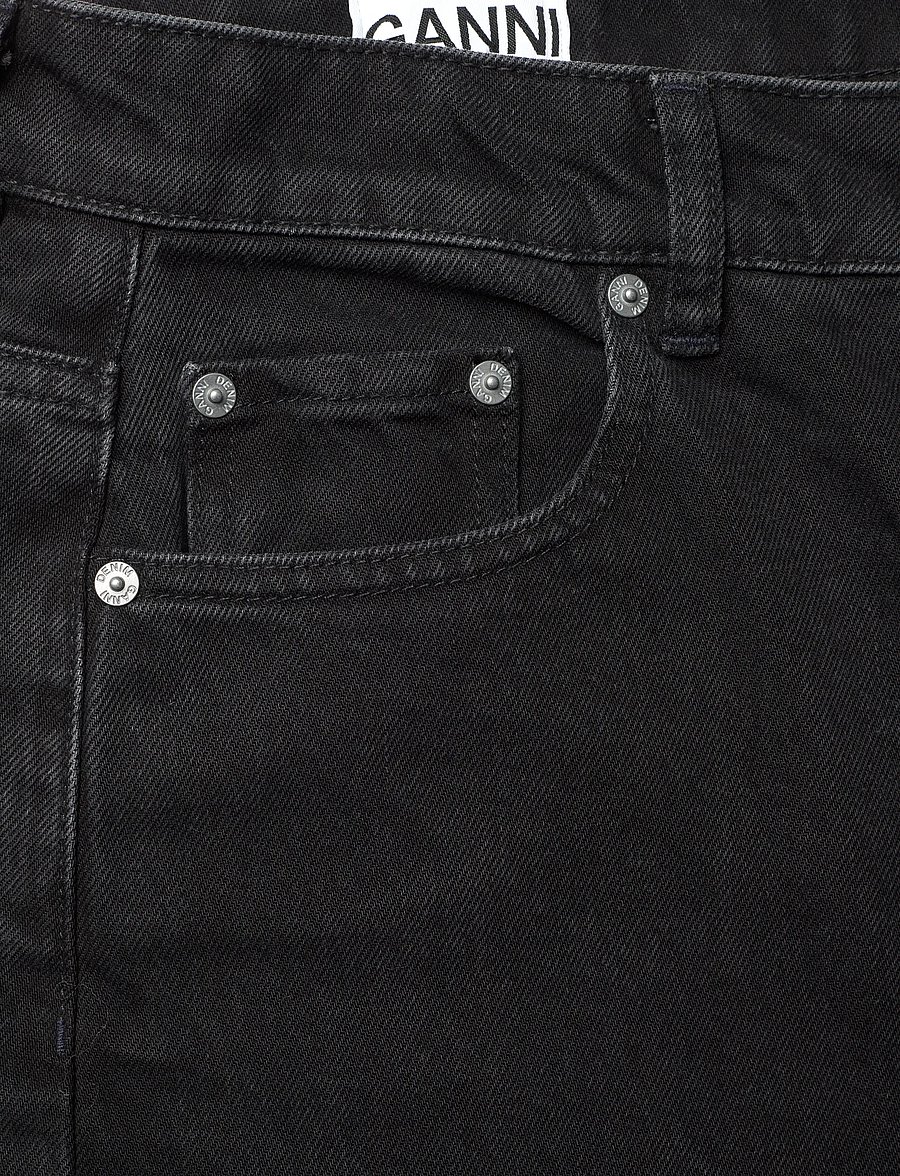 GANNI - RIGID DENIM STARY - barrel jeans - washed black/black - 5