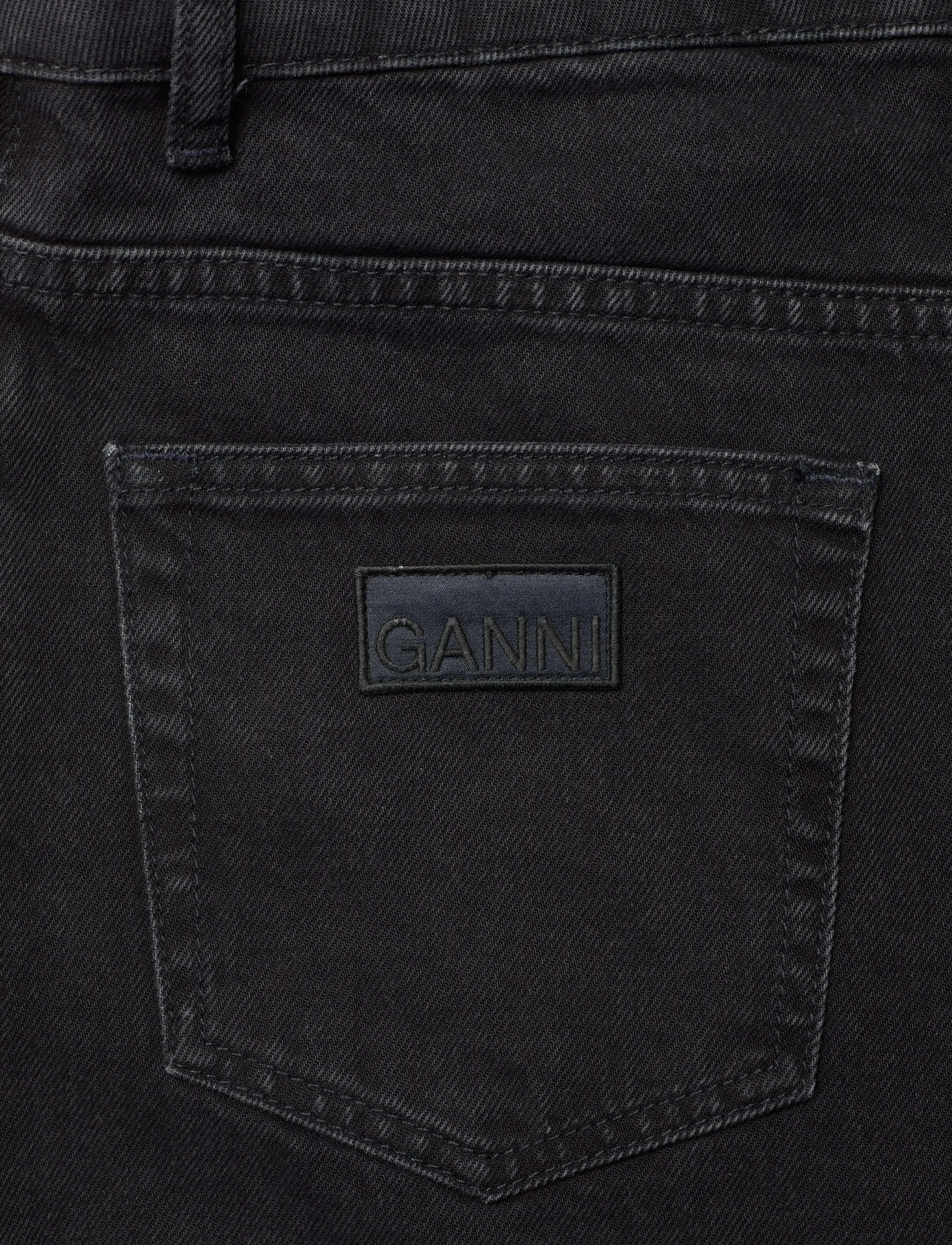 GANNI - RIGID DENIM STARY - barrel džinsi - washed black/black - 4