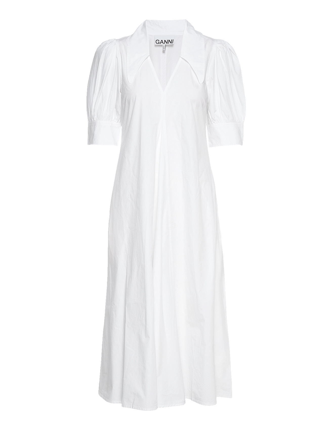 GANNI | Cotton Poplin V-Neck Maxi Dress | 42