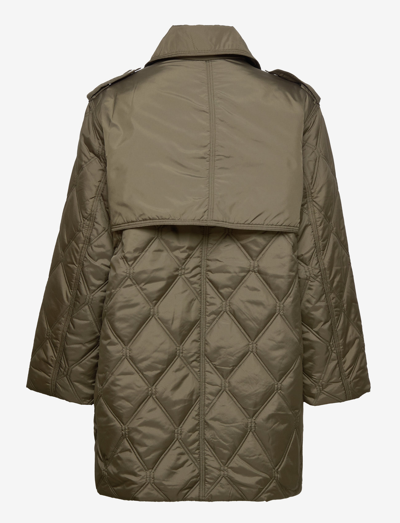 GANNI - Ripstop Quilt Midi Jacket - spring jackets - kalamata - 1