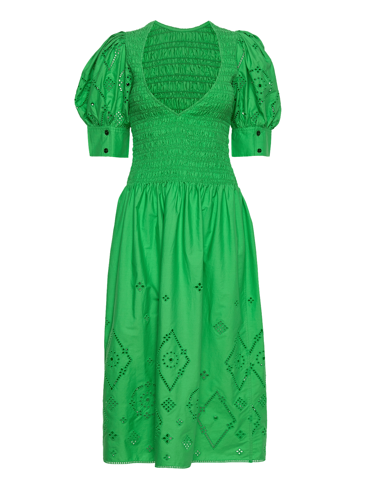GANNI | Broderie Anglaise Maxi Smock Dress | 34
