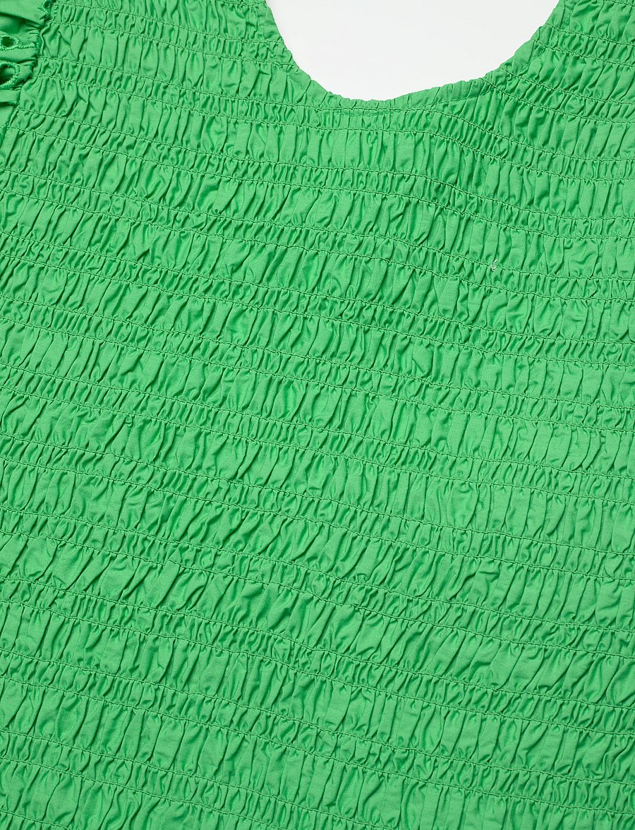 GANNI - Broderie Anglaise Maxi Smock Dress - midi dresses - kelly green - 2