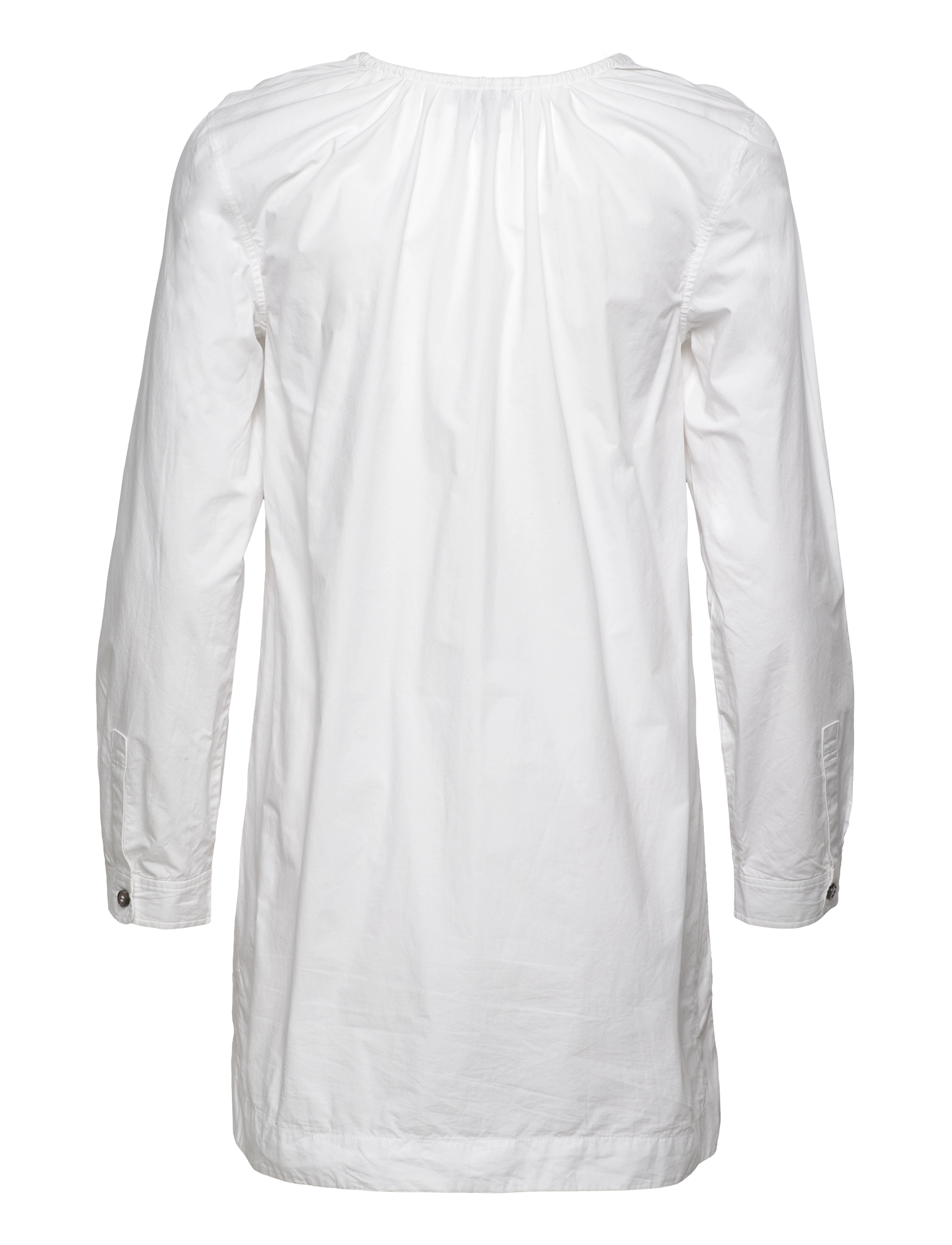 GANNI - COTTON POPLIN SQUARE-NECK MINI DRESS - konfirmation - bright white - 1