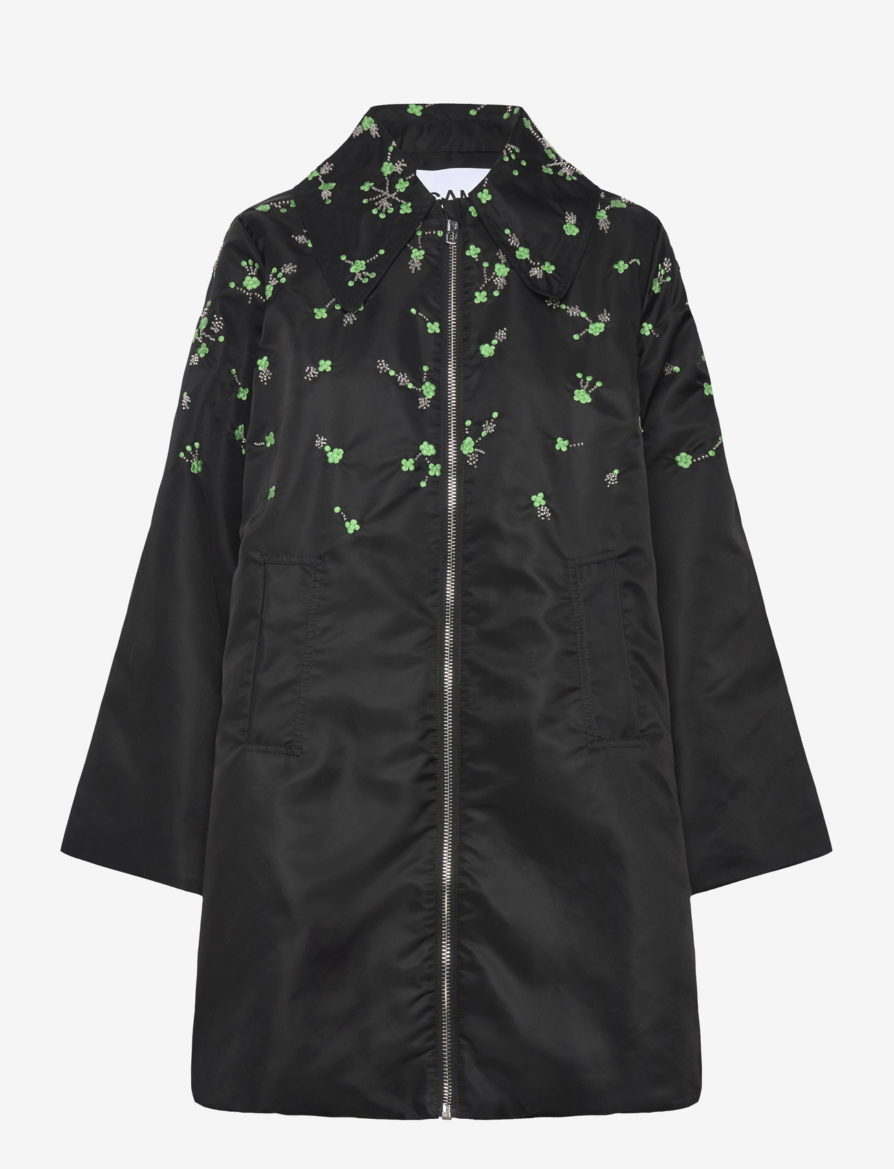 GANNI - Outerwear Nylon Coat - lette frakker - black - 0
